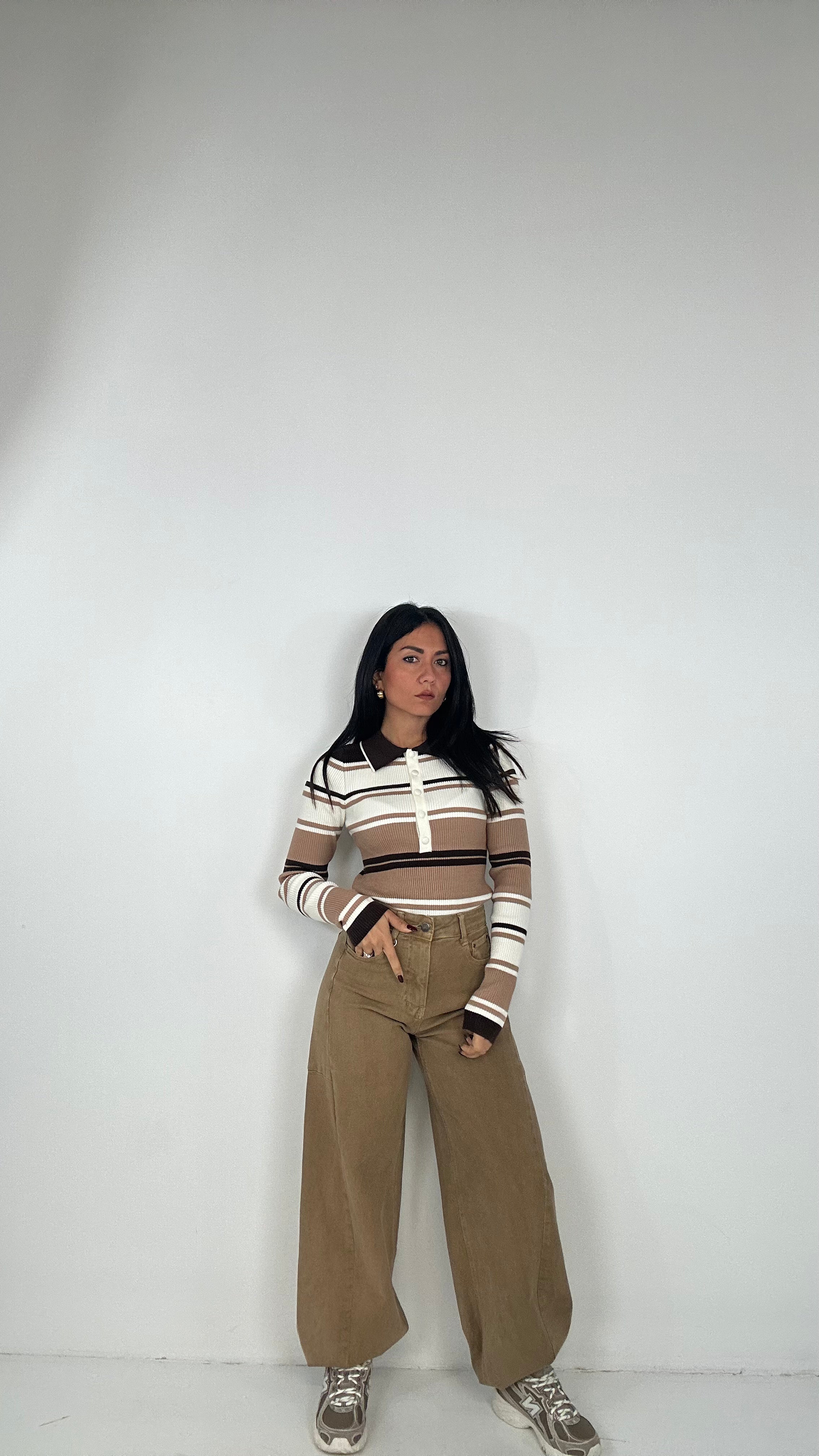 Jeans BALLOON ELASTICO SOTTO - BEIGE