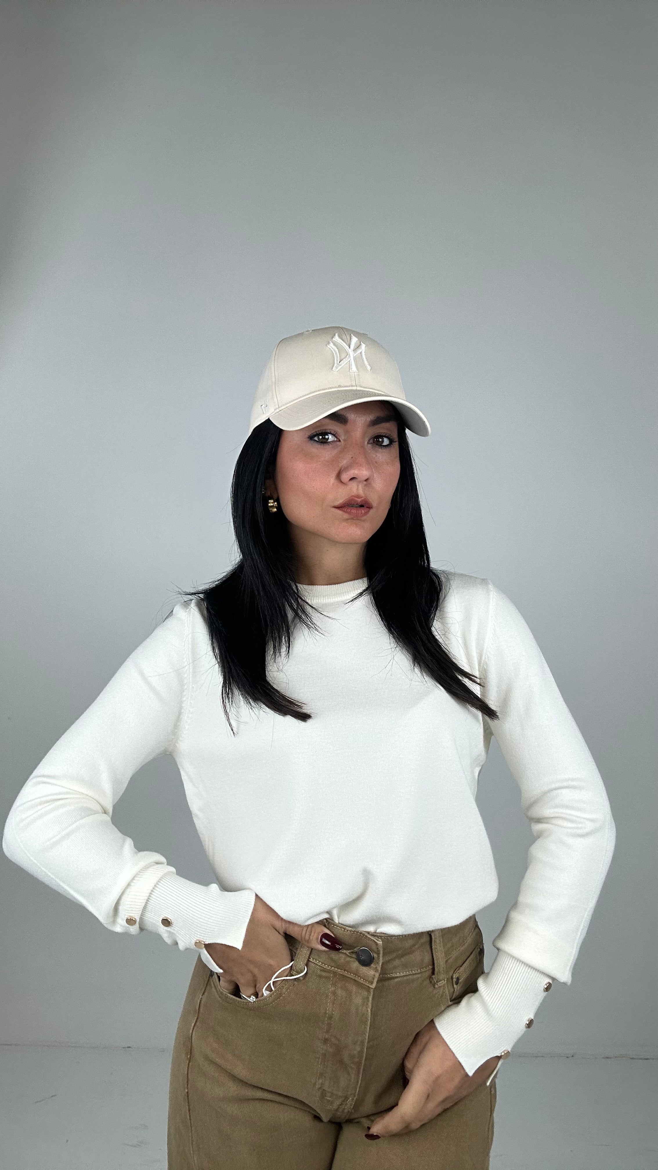 Pull BOTTONCINO PESANTE - PANNA