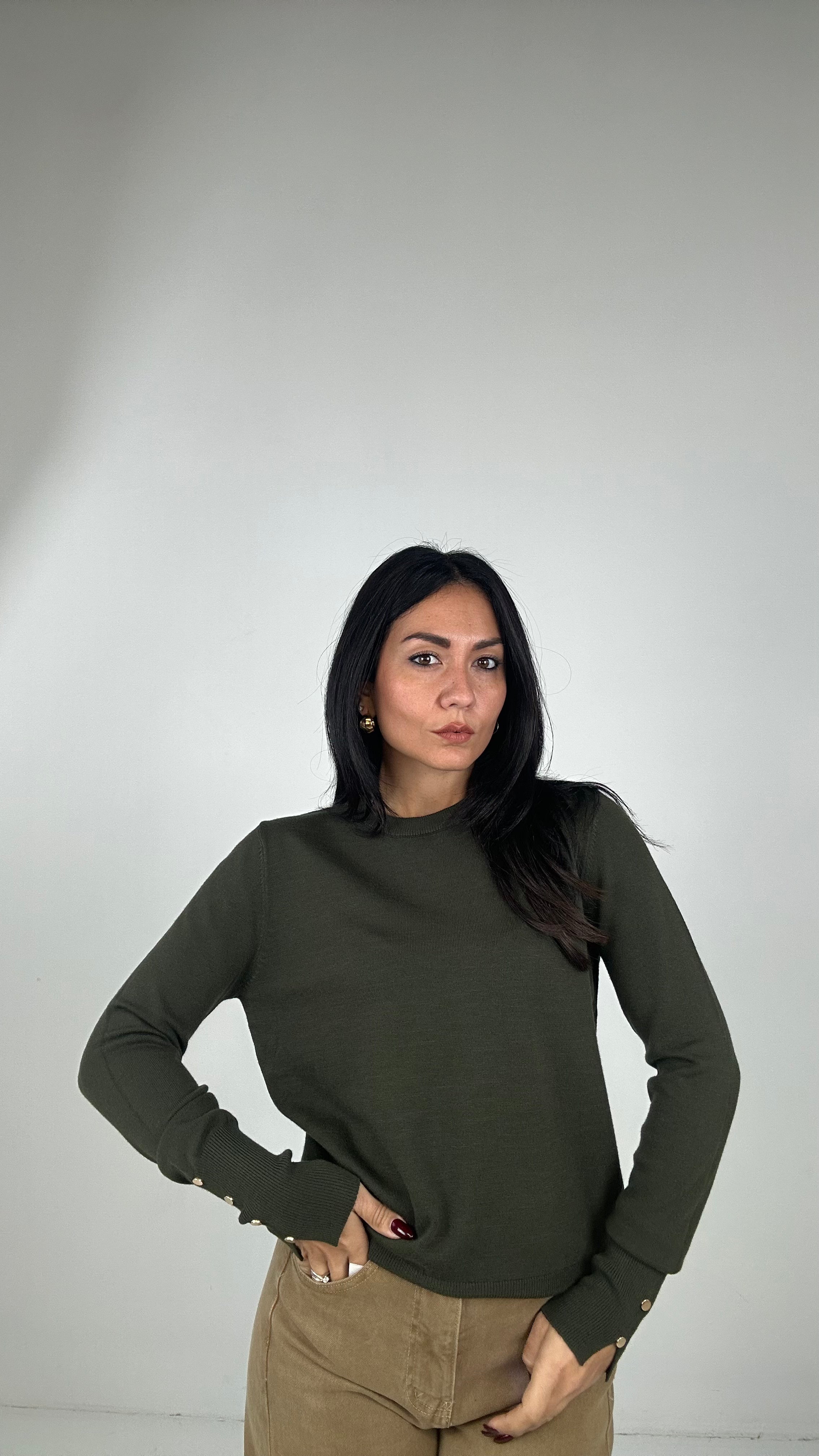 Pull BOTTONCINO PESANTE - VERDE