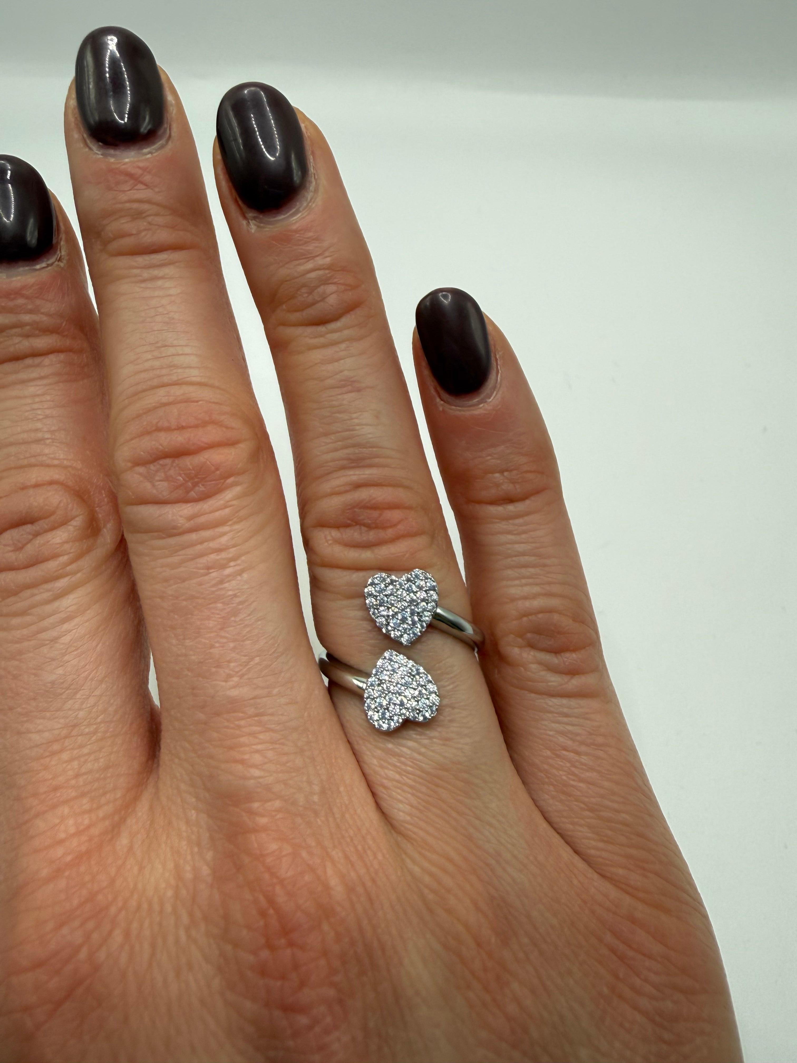 Anello DOPPIO CUORE - ARGENTO