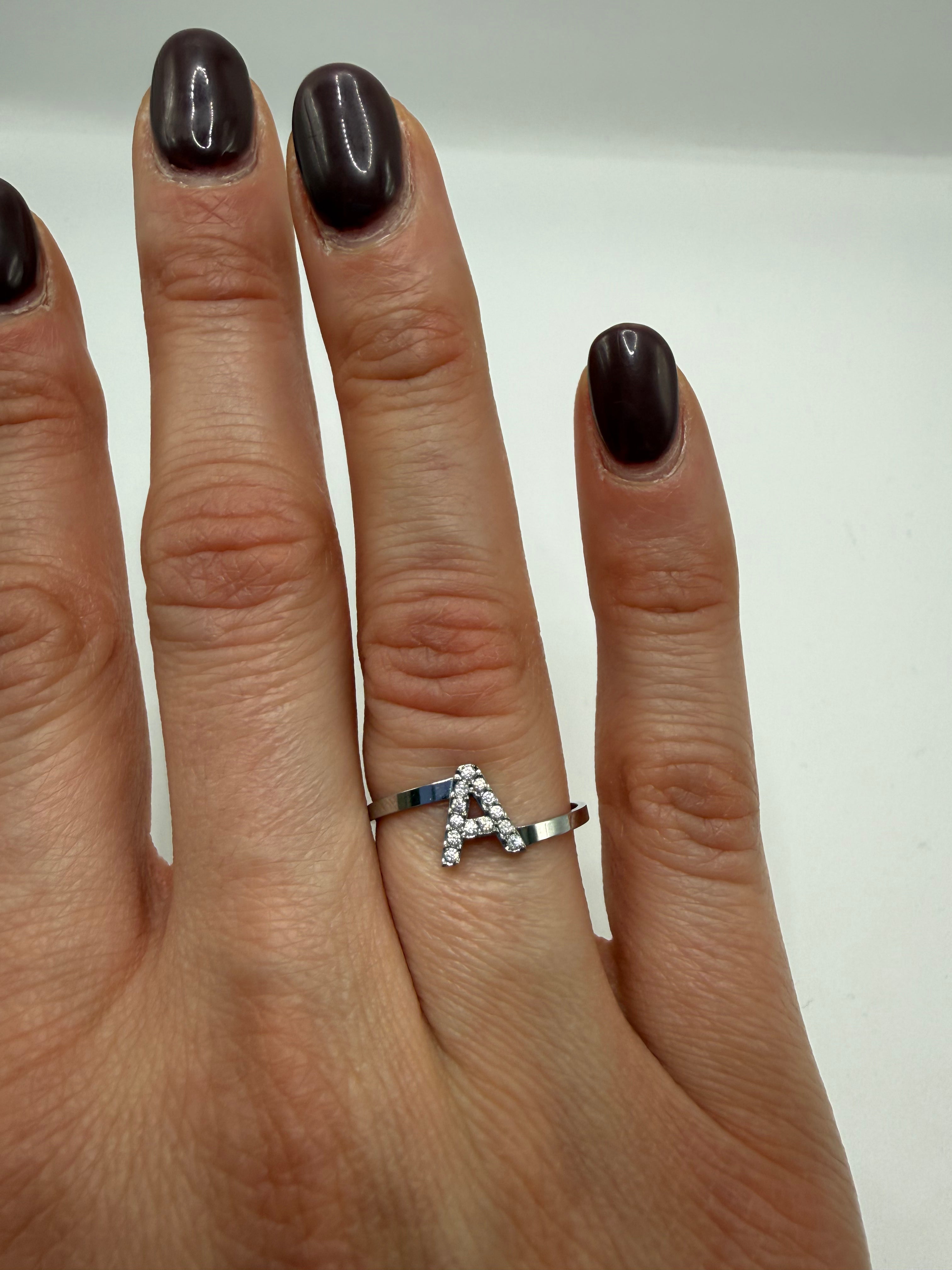 Anello LETTERA ARGENTO - A