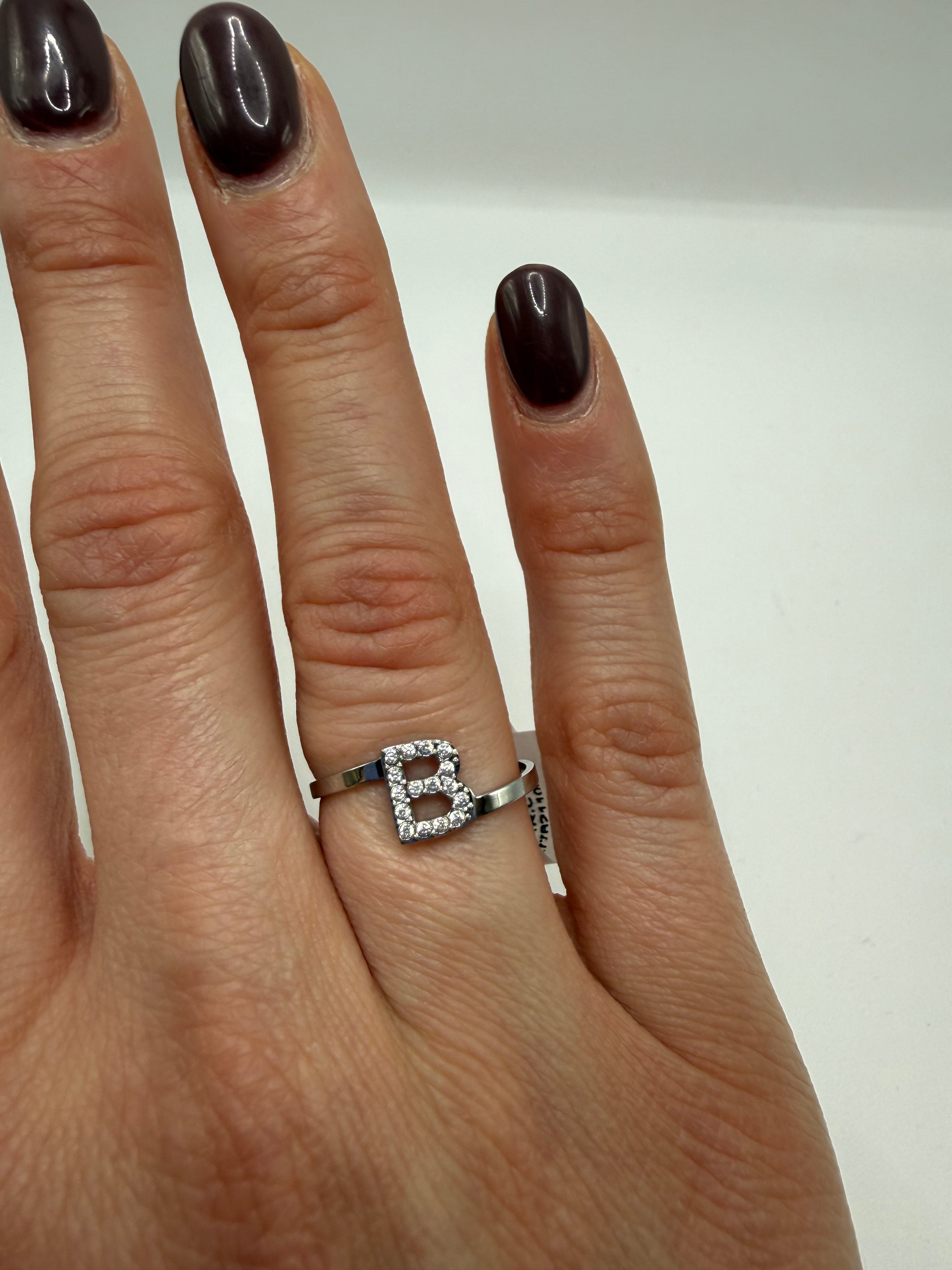 Anello LETTERA ARGENTO - B