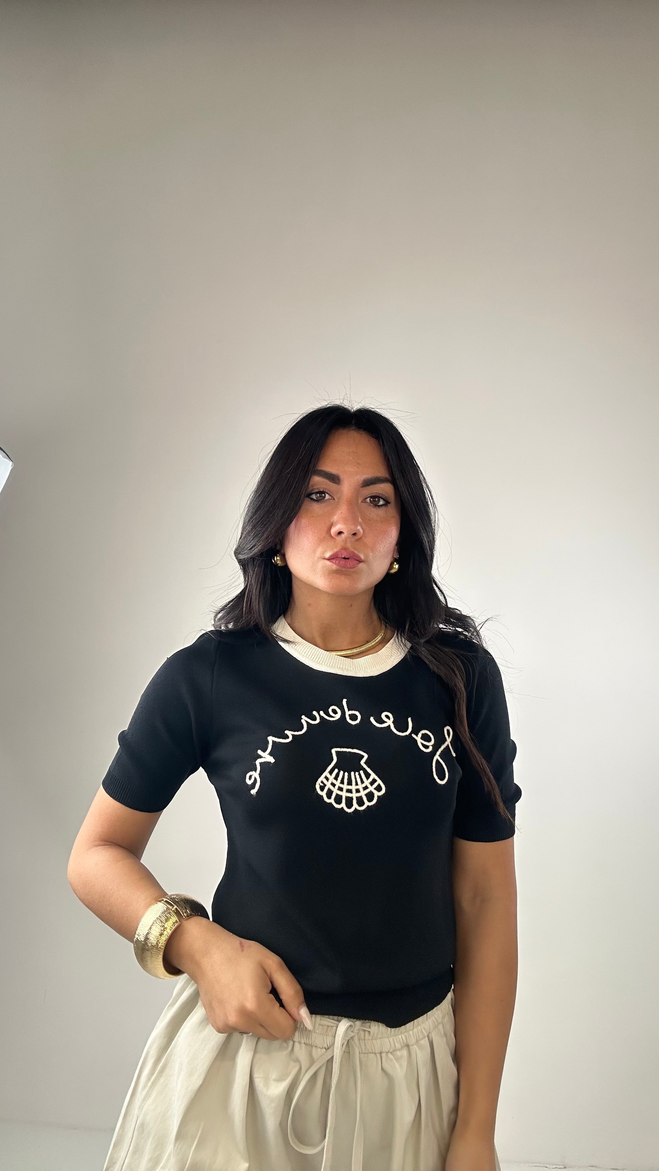 Maglia LOVE CONCHIGLIA - NERO