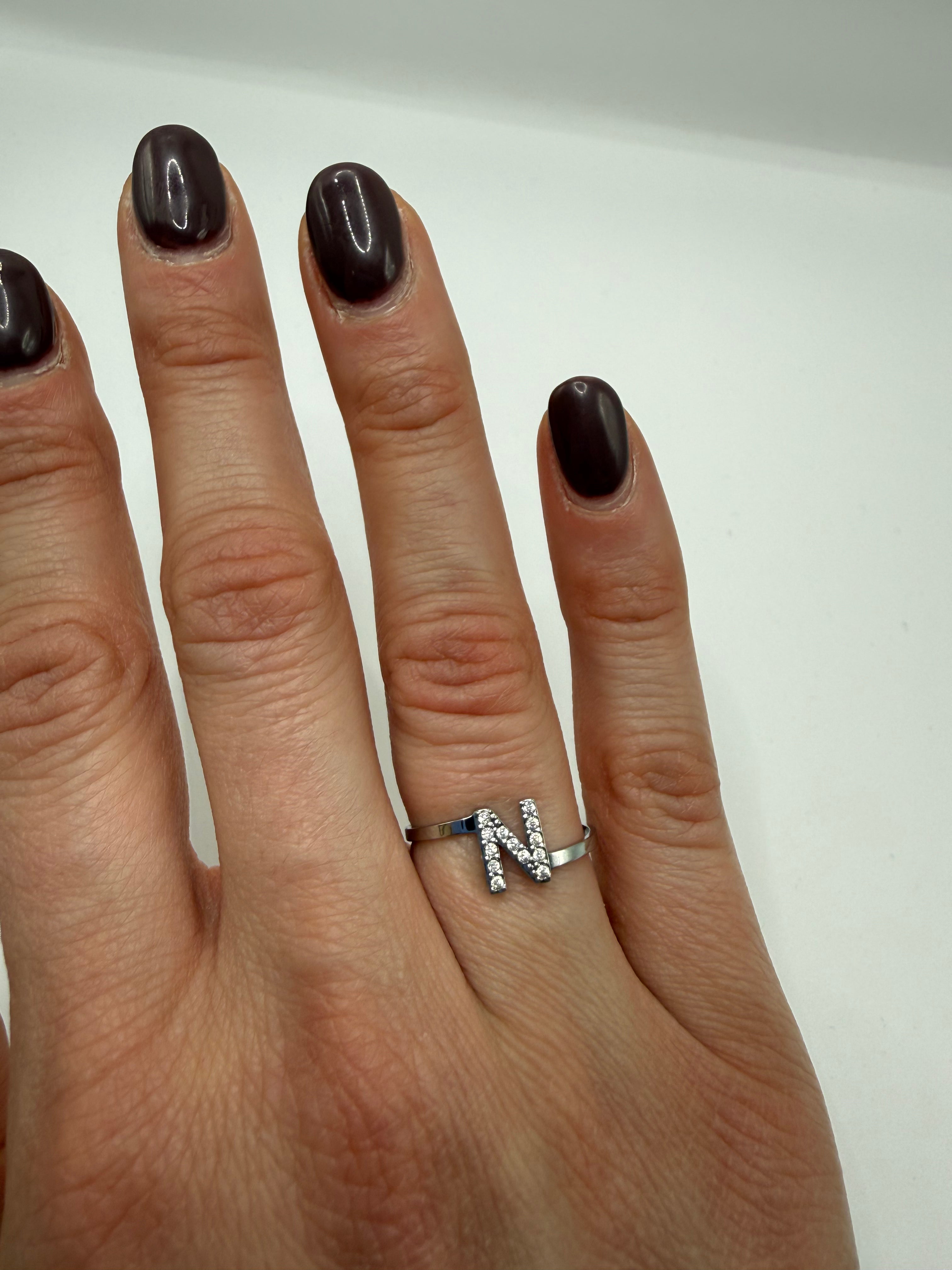 Anello LETTERA ARGENTO - N