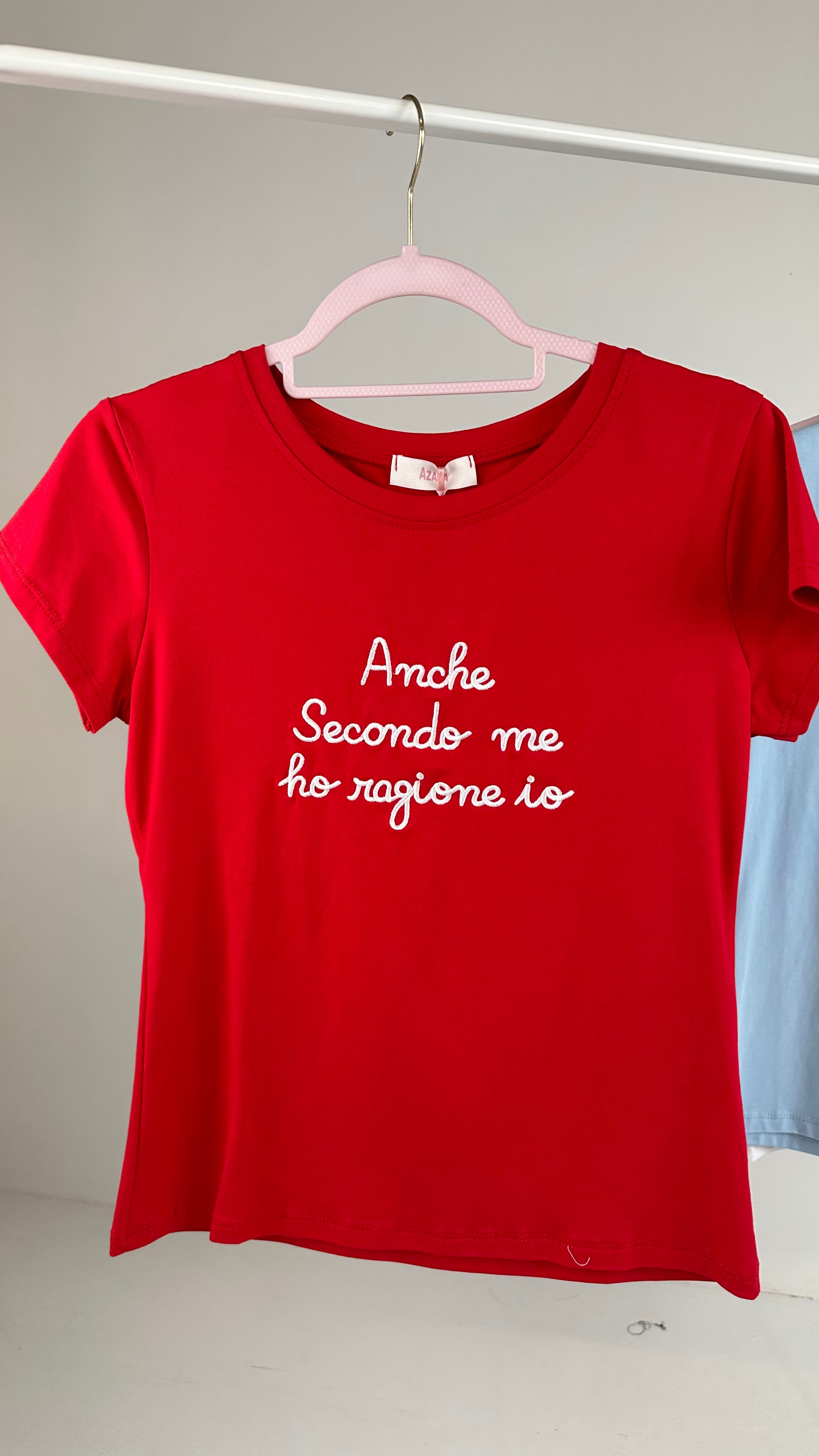 T-shirt COLOR ANCHE SECONDO ME HO RAGIONE IO - ROSSO