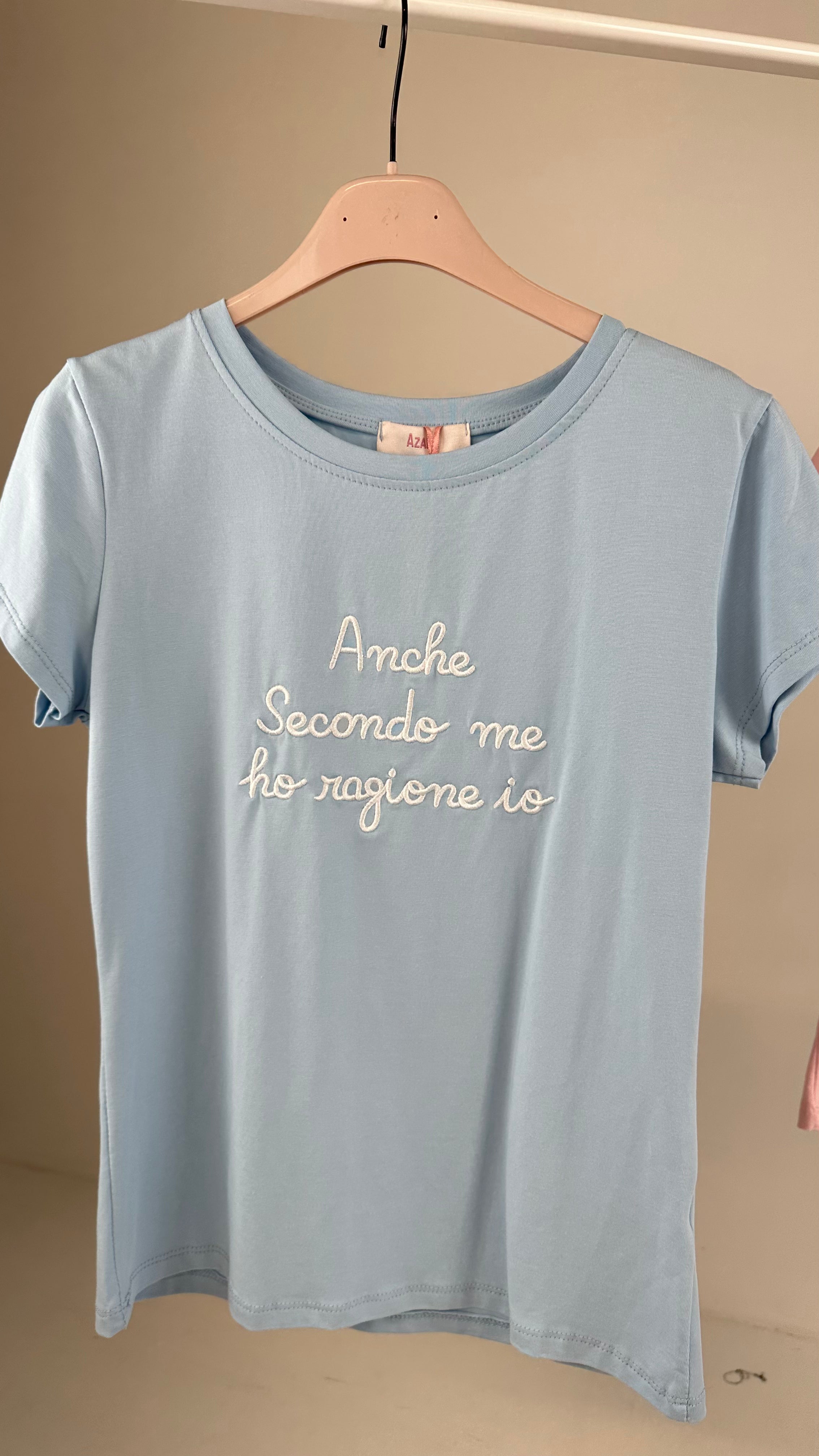 T-shirt COLOR ANCHE SECONDO ME HO RAGIONE IO - CELESTE