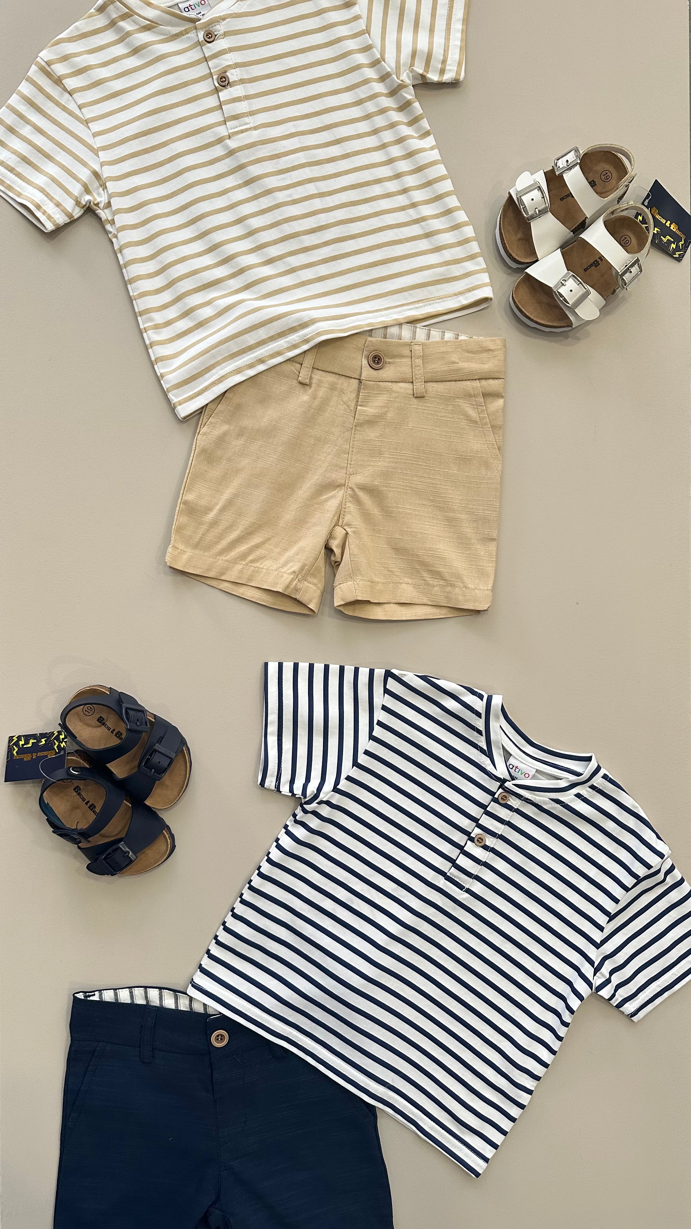 Completo RIGHE FIND YOUR 6-36M - BEIGE