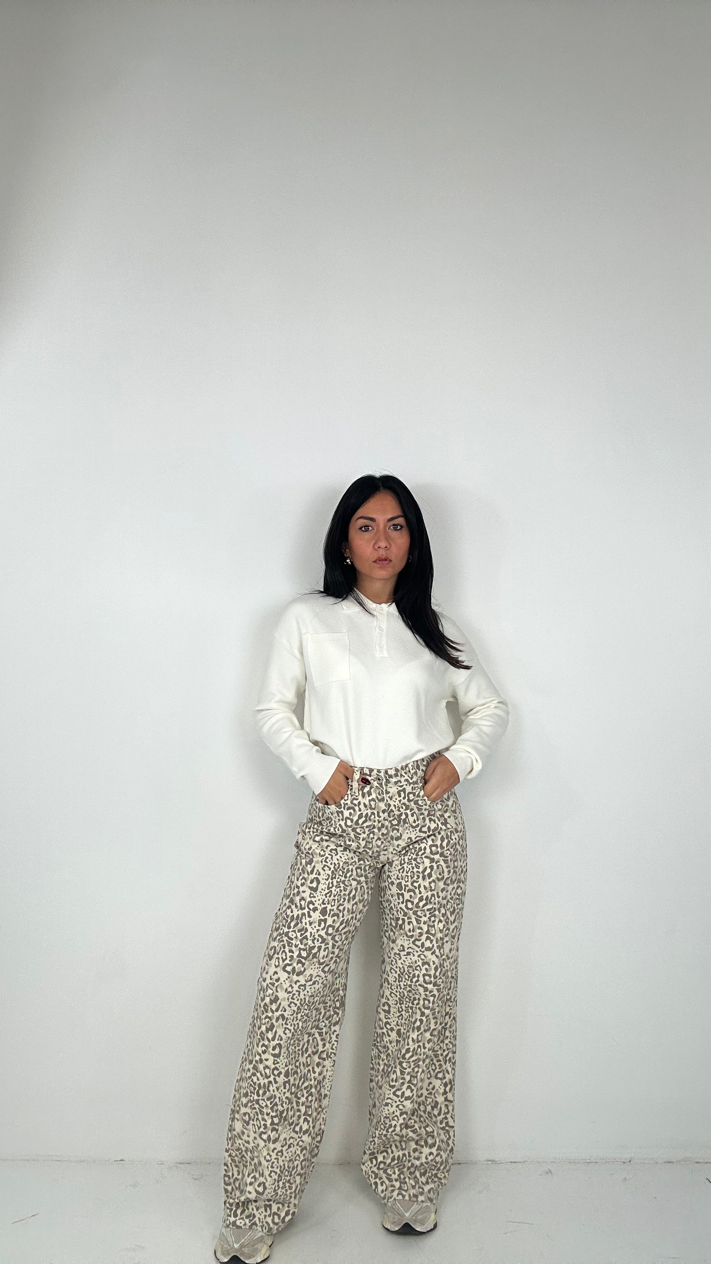 Jeans wideleg MACCHIETTA - BEIGE