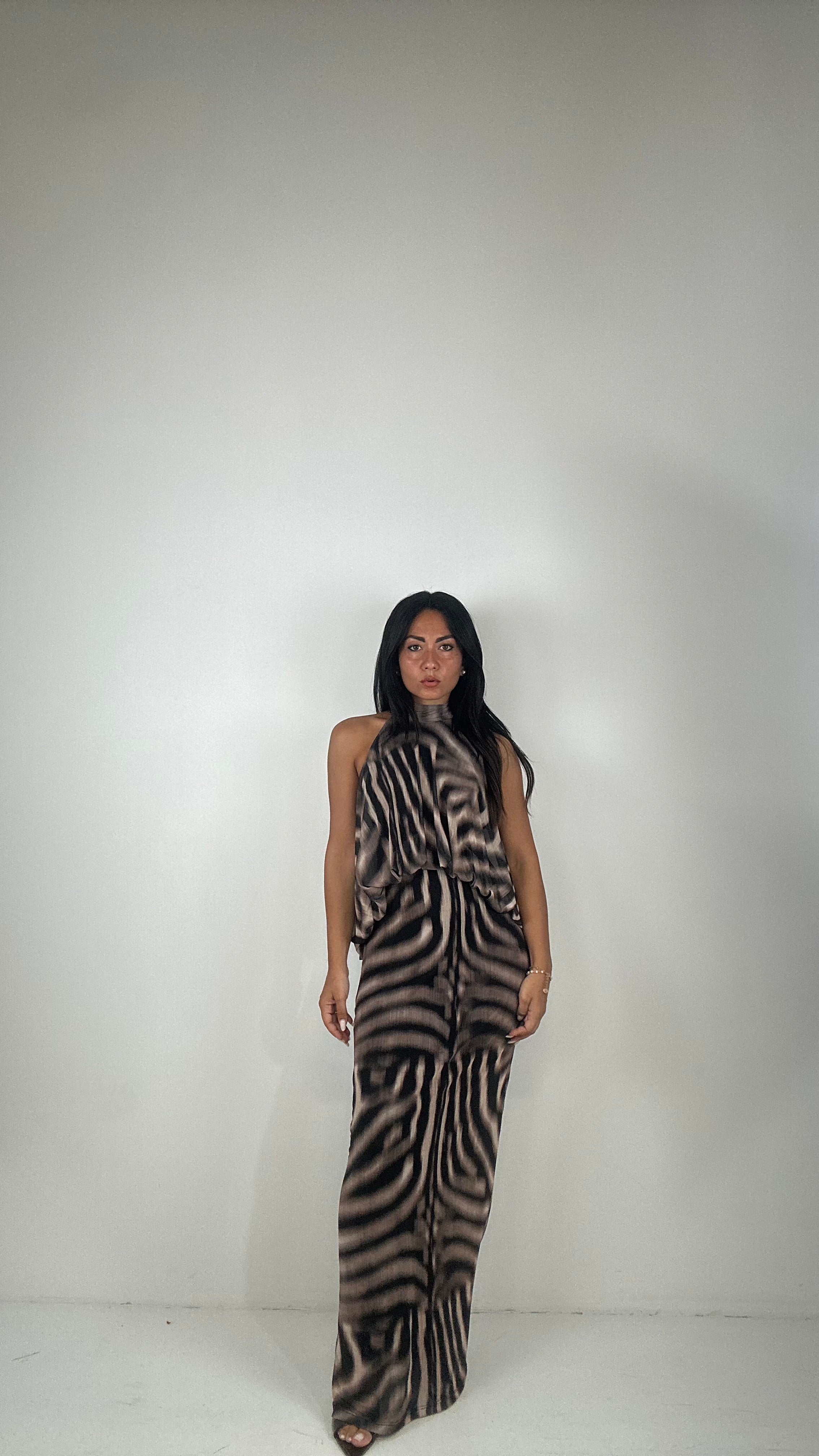 Vestito LUMINA ZEBRA - NERO
