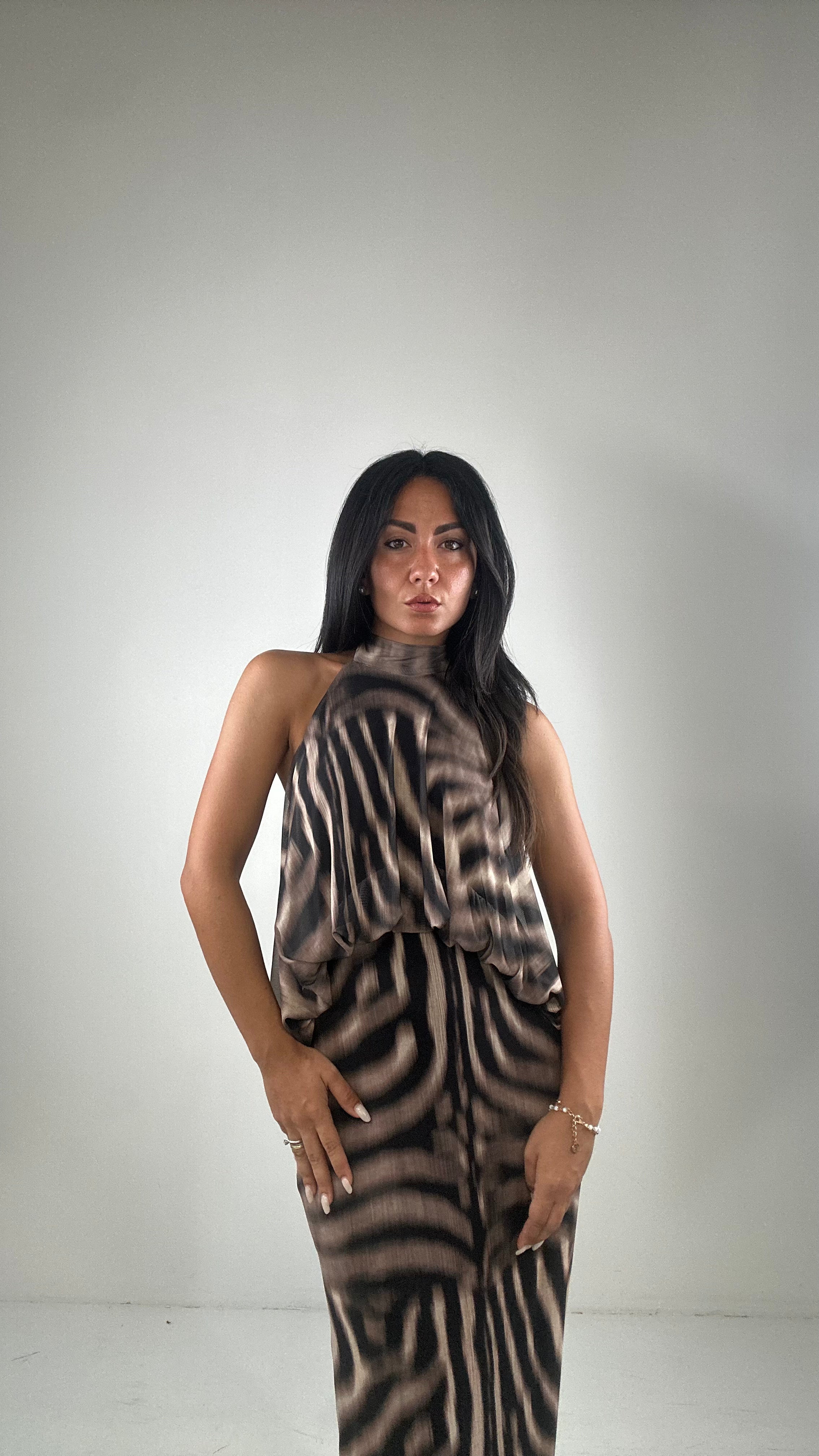 Vestito LUMINA ZEBRA - NERO