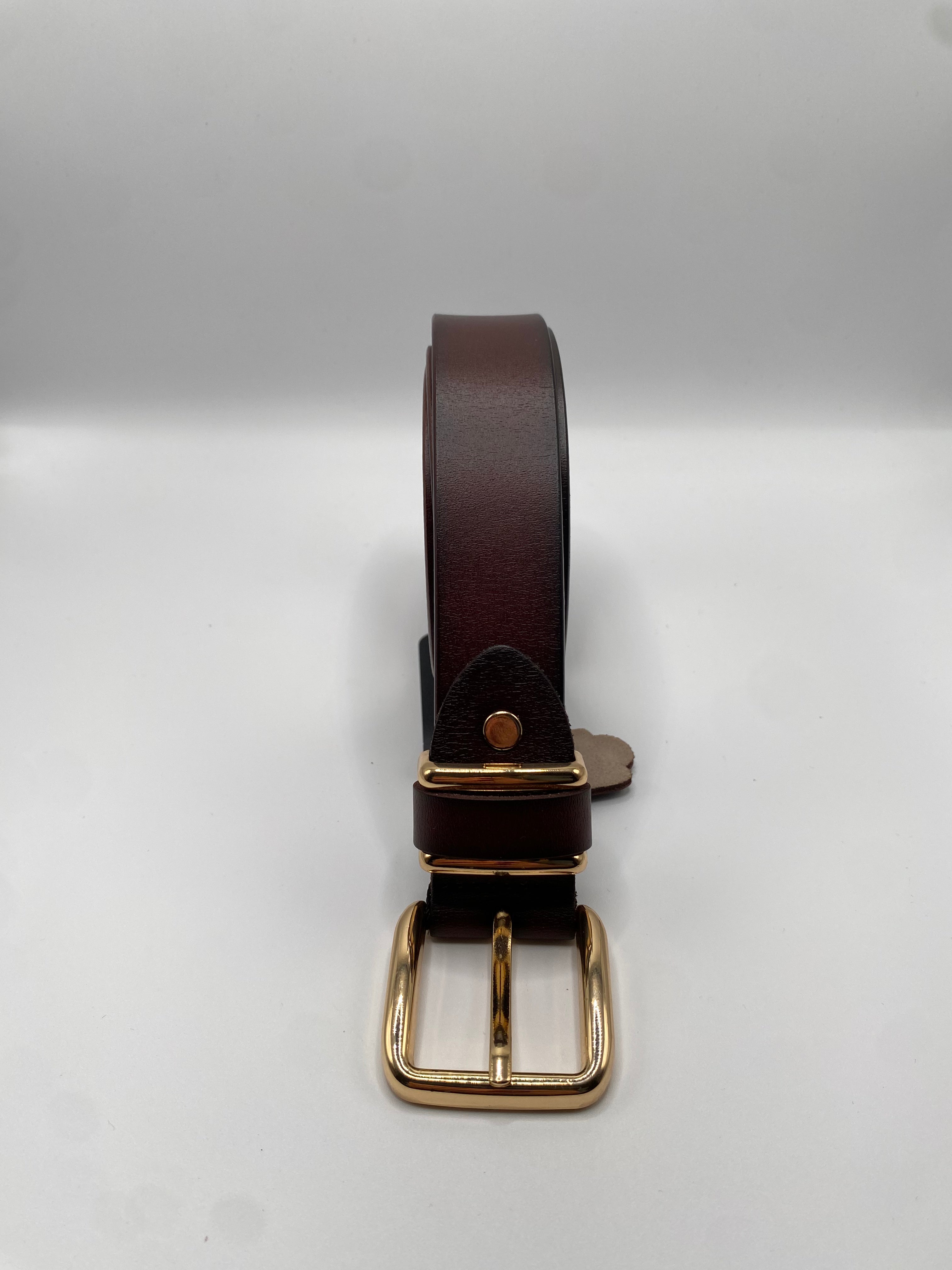 Cintura QUADRATA VERA PELLE - MARRONE