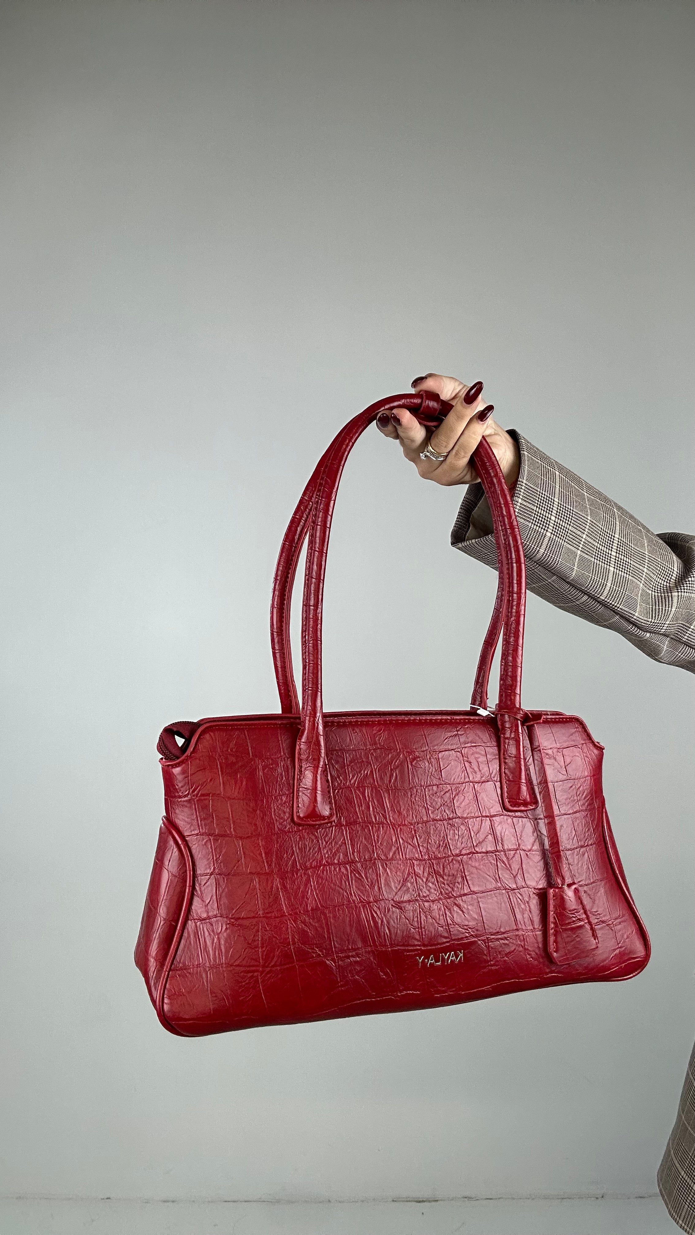 Borsa MARTELLATA RETTANGOLO - ROSSO