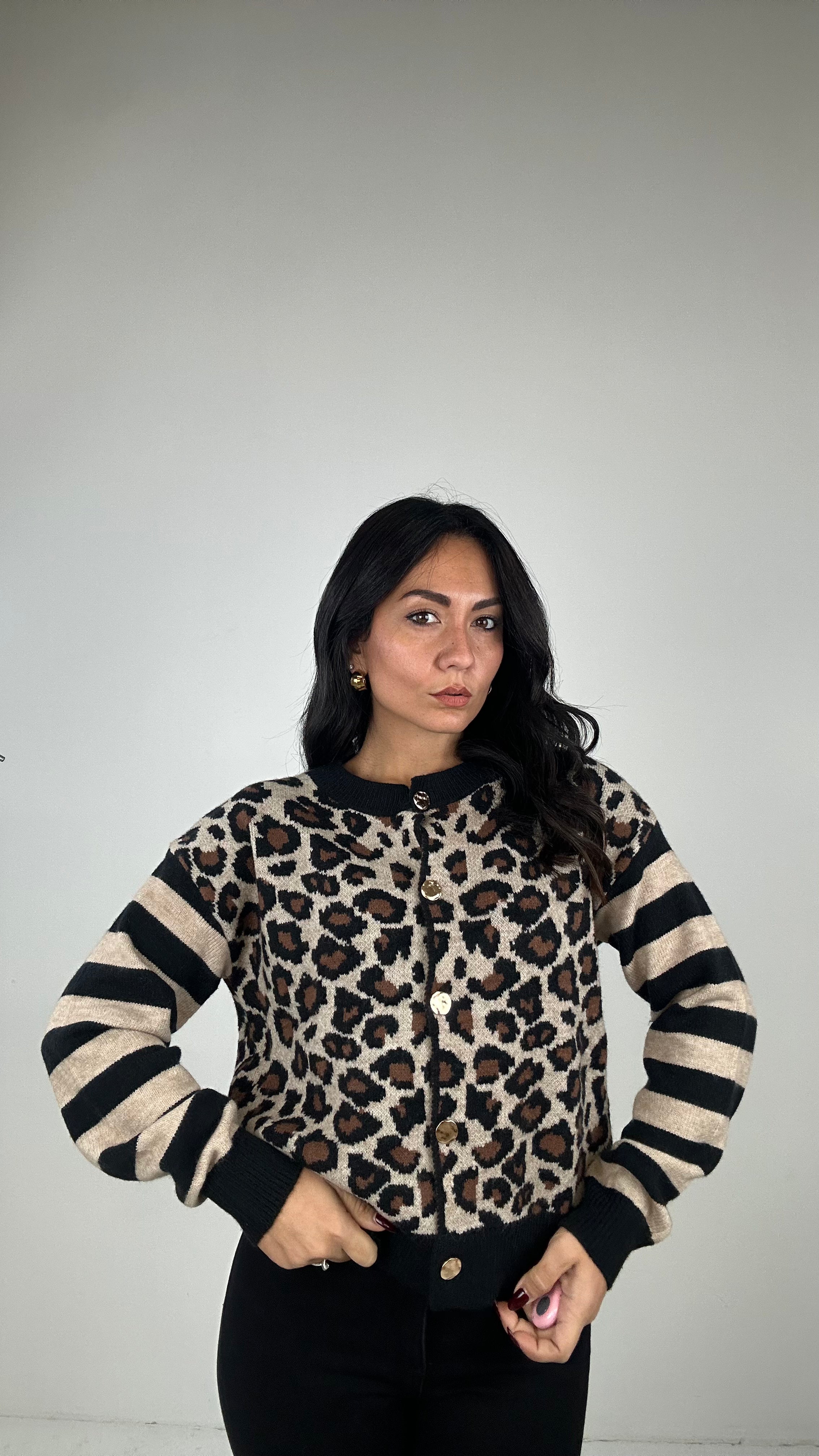 Cardigan ANIMALIER - NERO