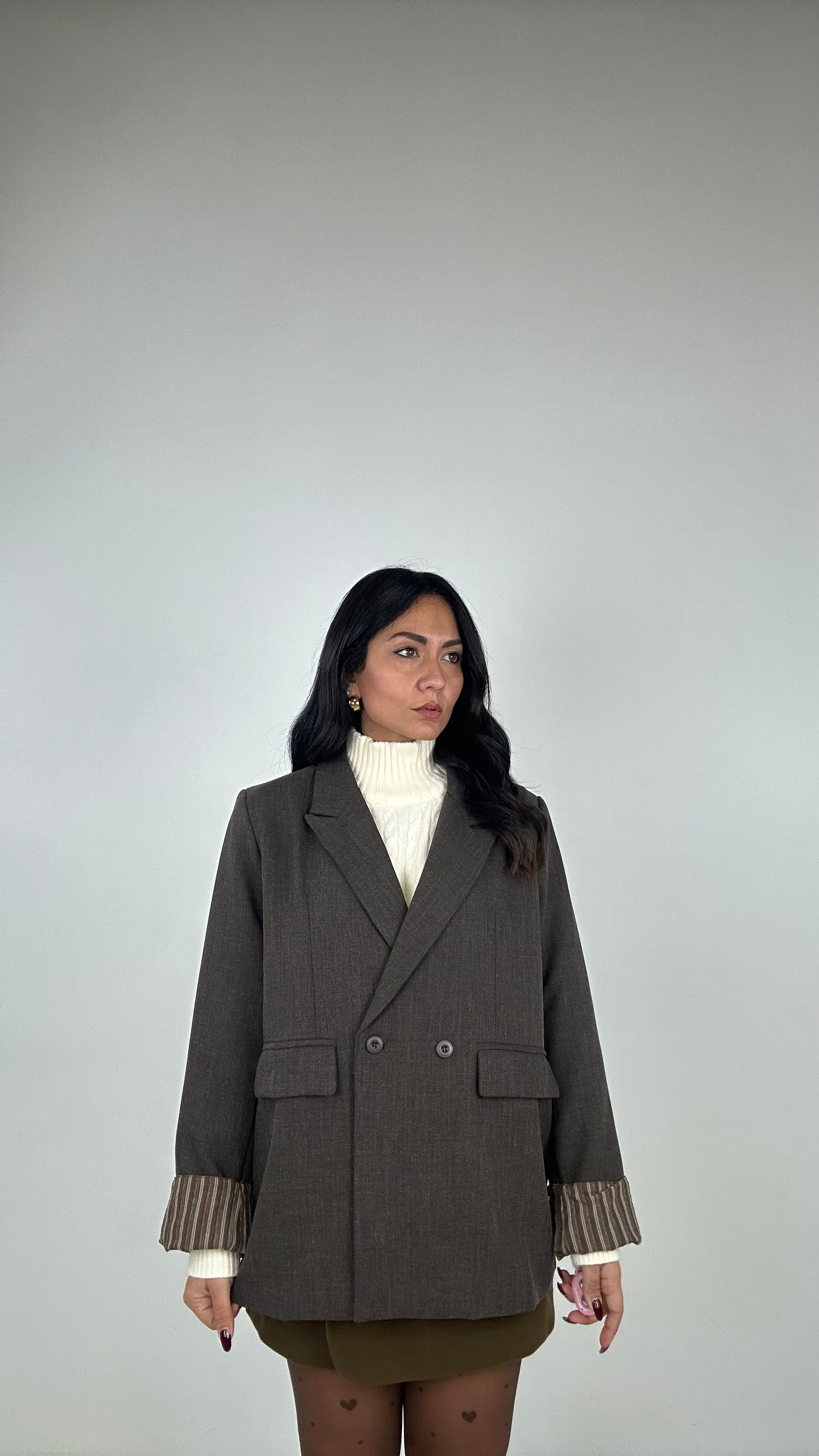 Blazer DOPPIO CON RISVOLTO - MARRONE