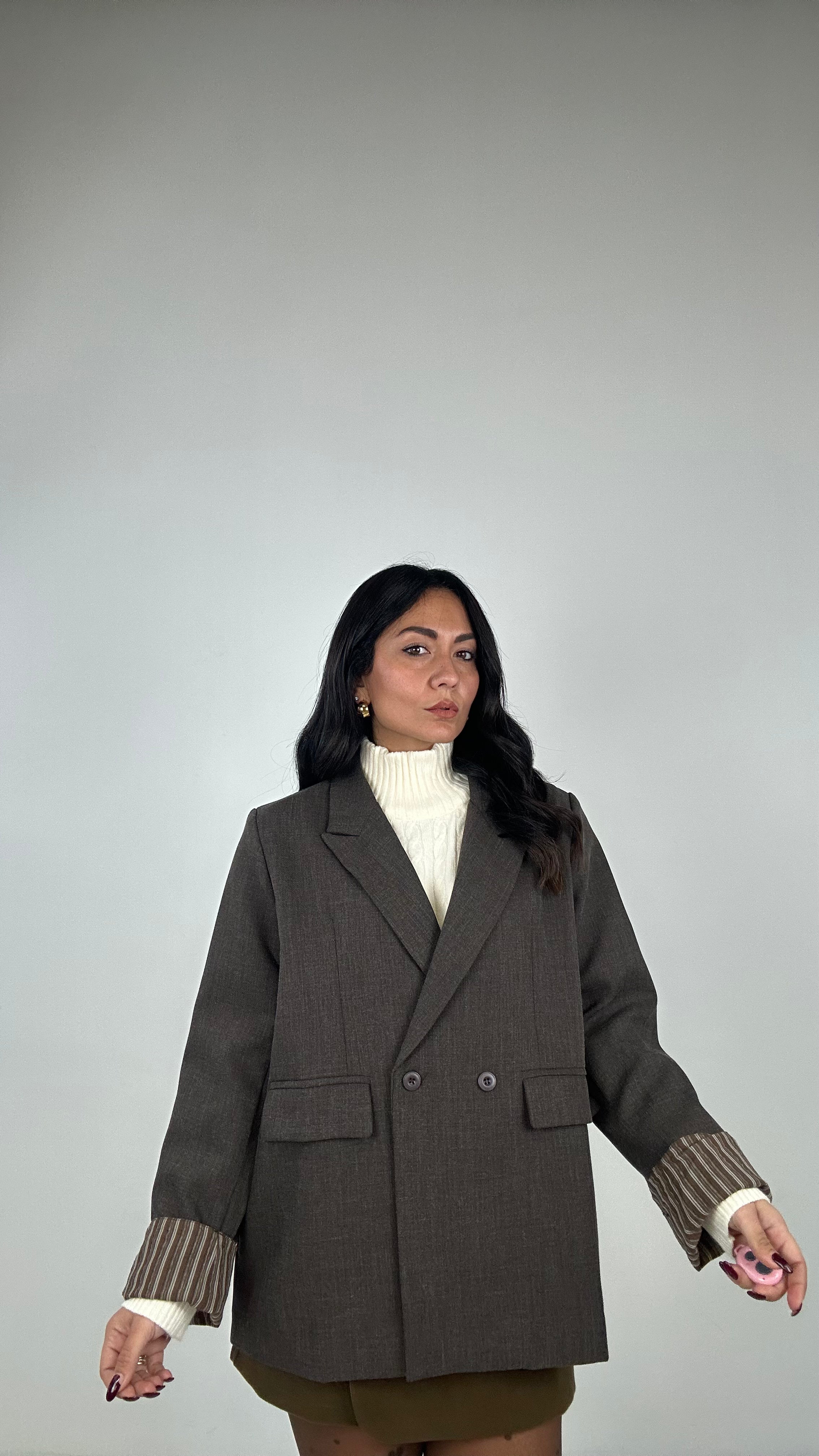 Blazer DOPPIO CON RISVOLTO - MARRONE