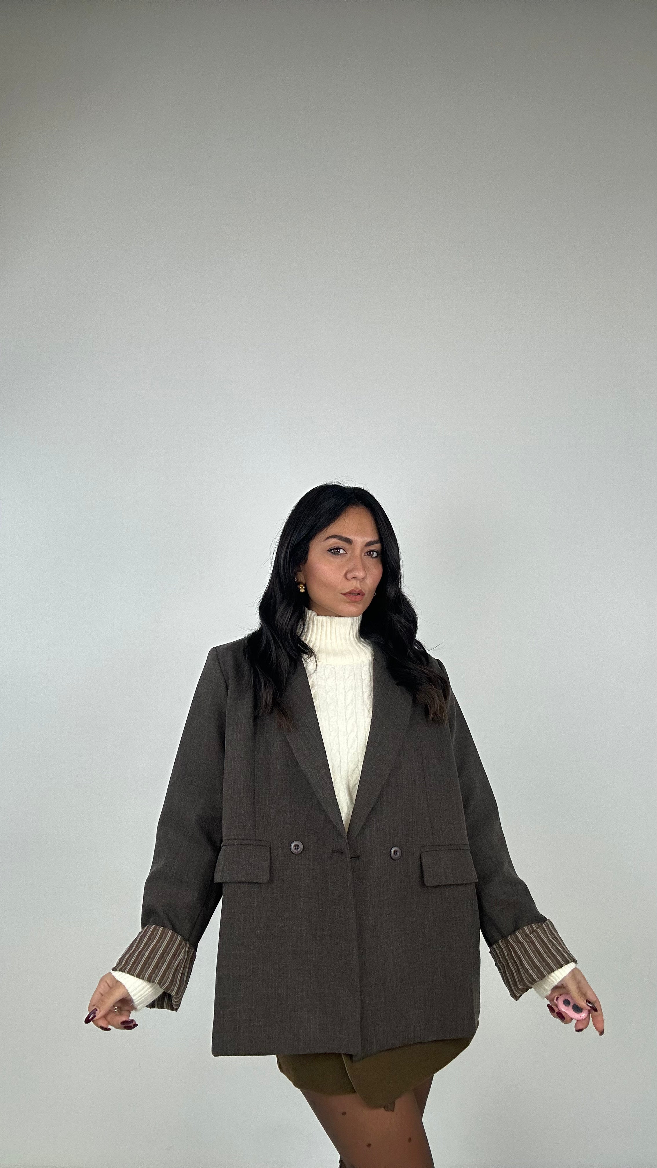 Blazer DOPPIO CON RISVOLTO - MARRONE