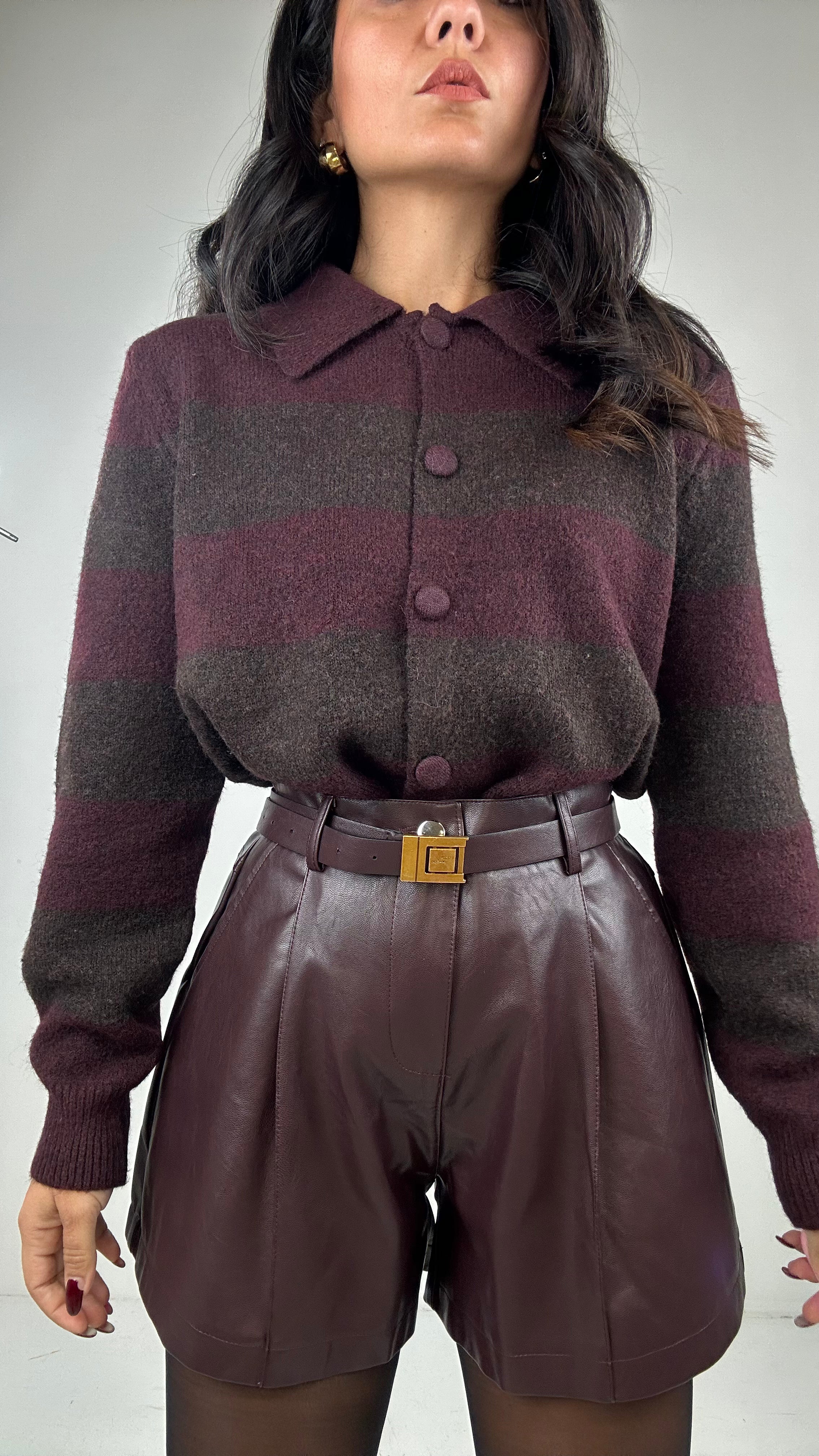 Shorts ECOPELLE E CINTURA - BORDEAUX