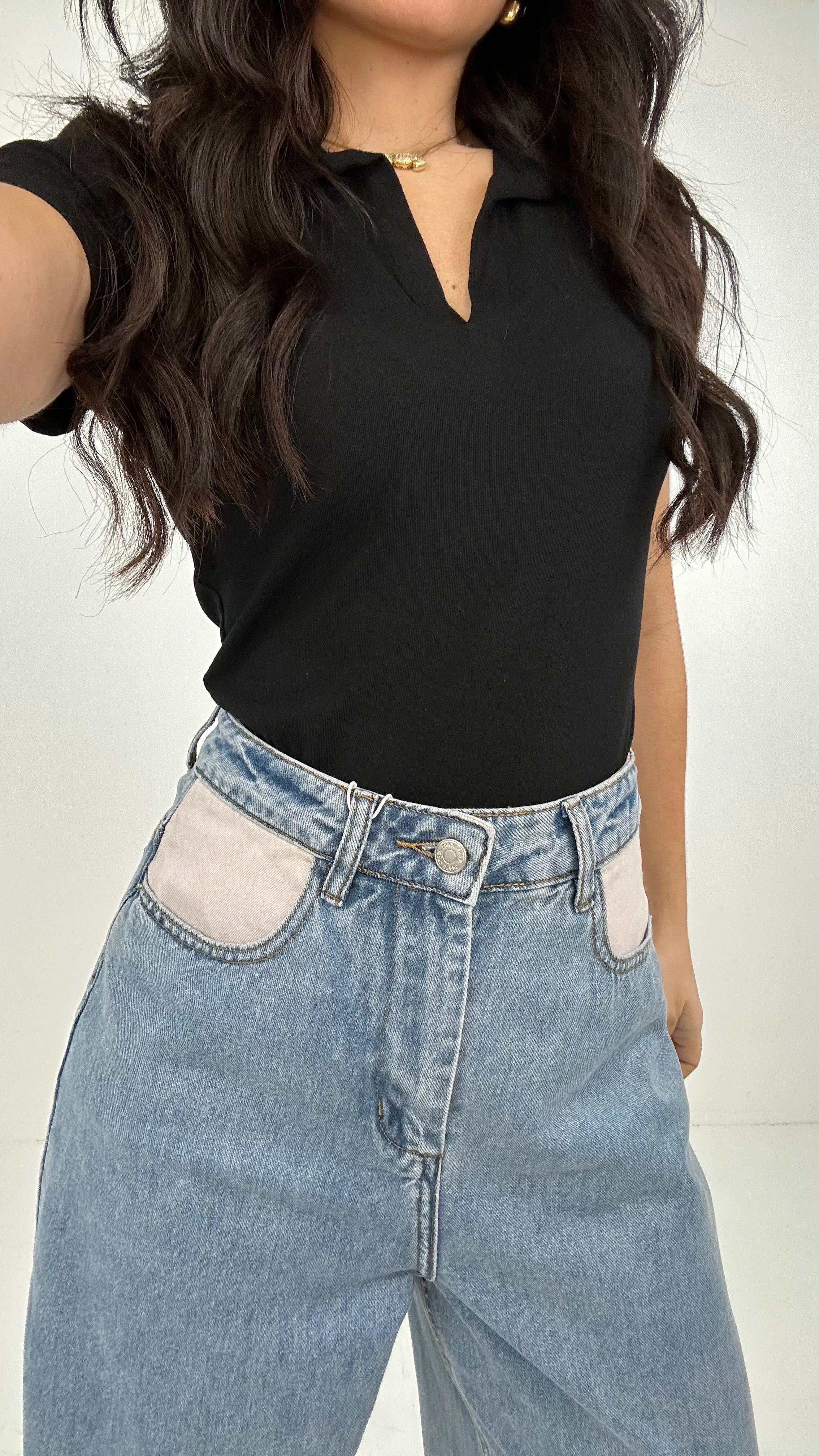 Jeans TOP CON PARTI PINK - JEANS