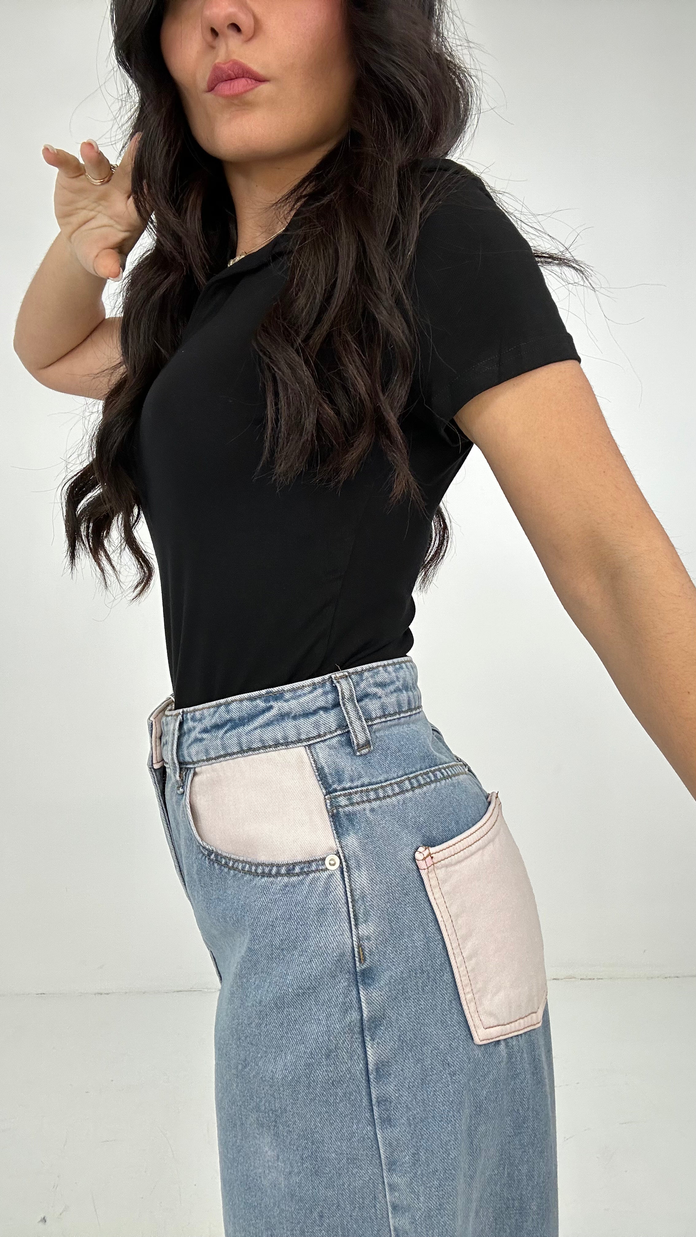 Jeans TOP CON PARTI PINK - JEANS