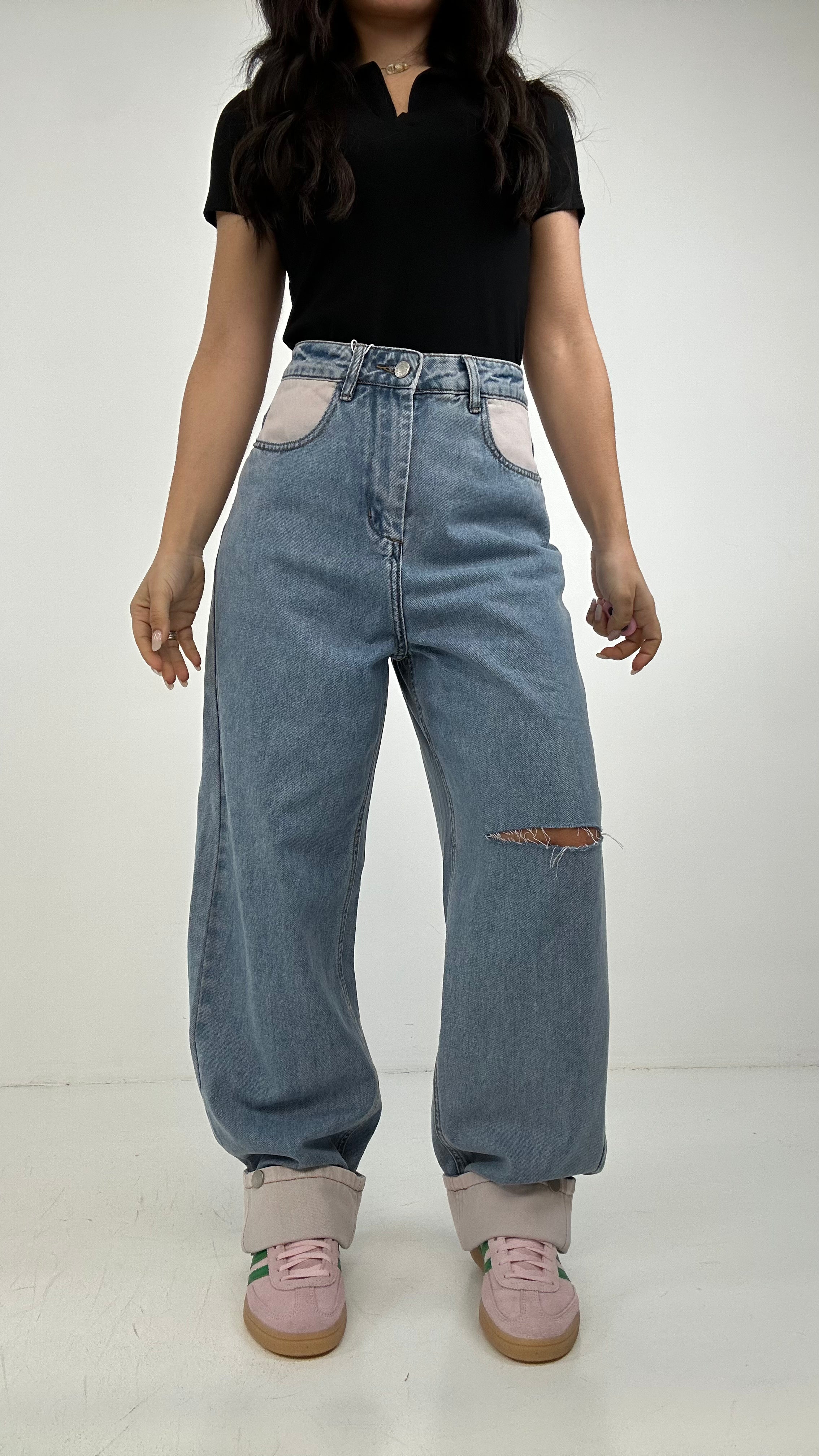 Jeans TOP CON PARTI PINK - JEANS