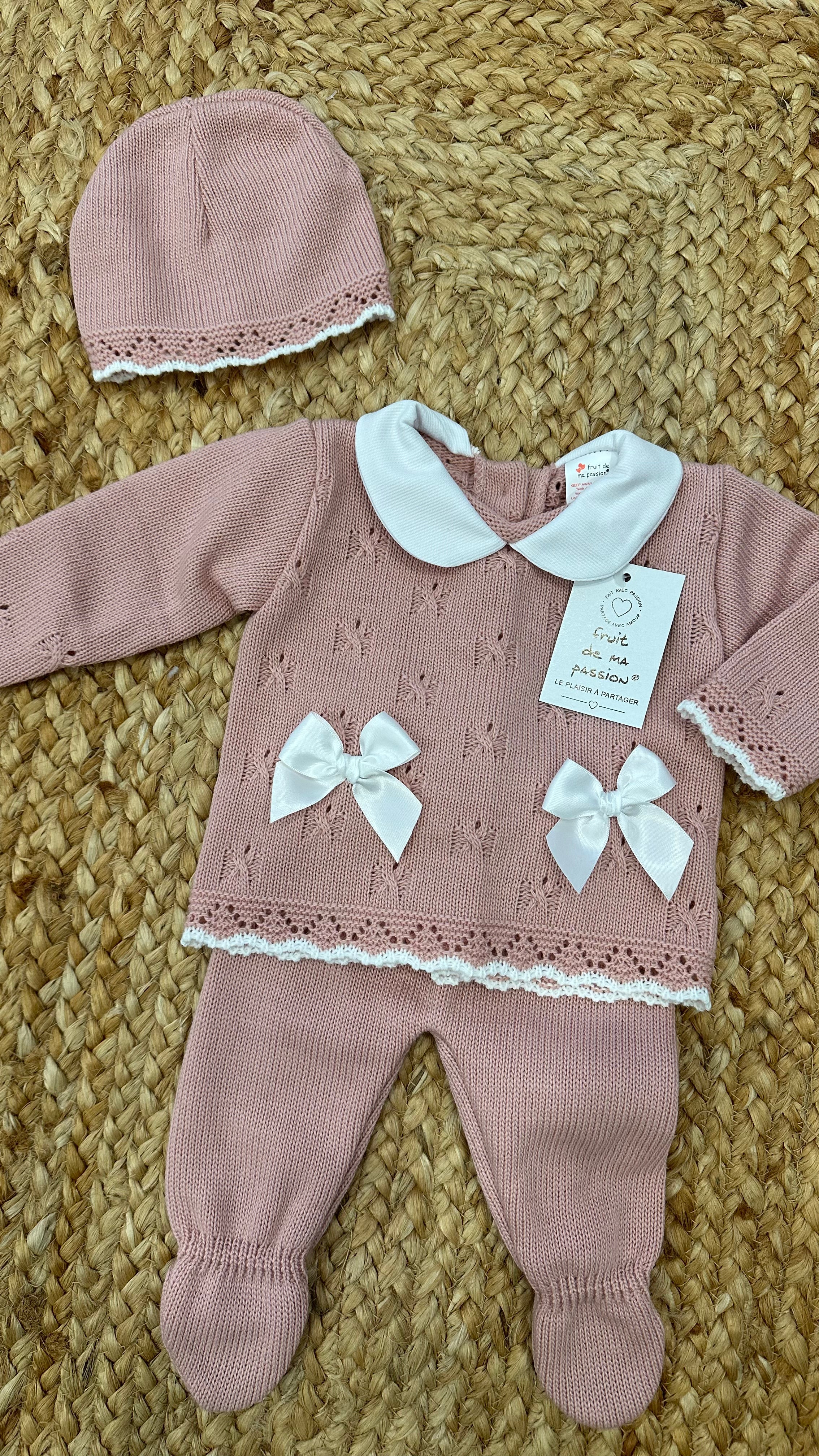 Set FRUIT 2 FIOCCHI CON CAPPELLINO - ROSA