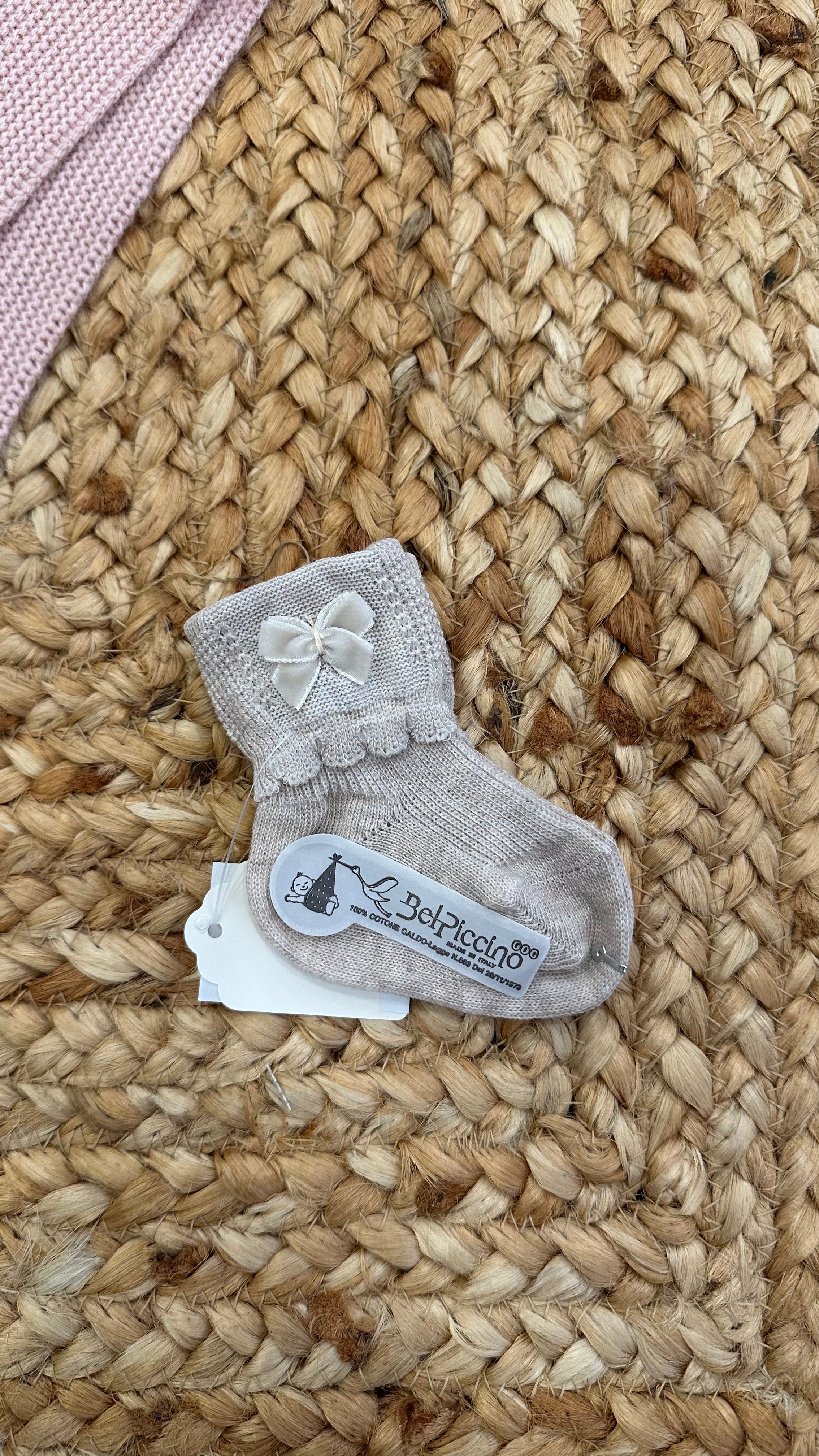 Calzino BEL PICCINO FIOCCO 0-3M - BEIGE