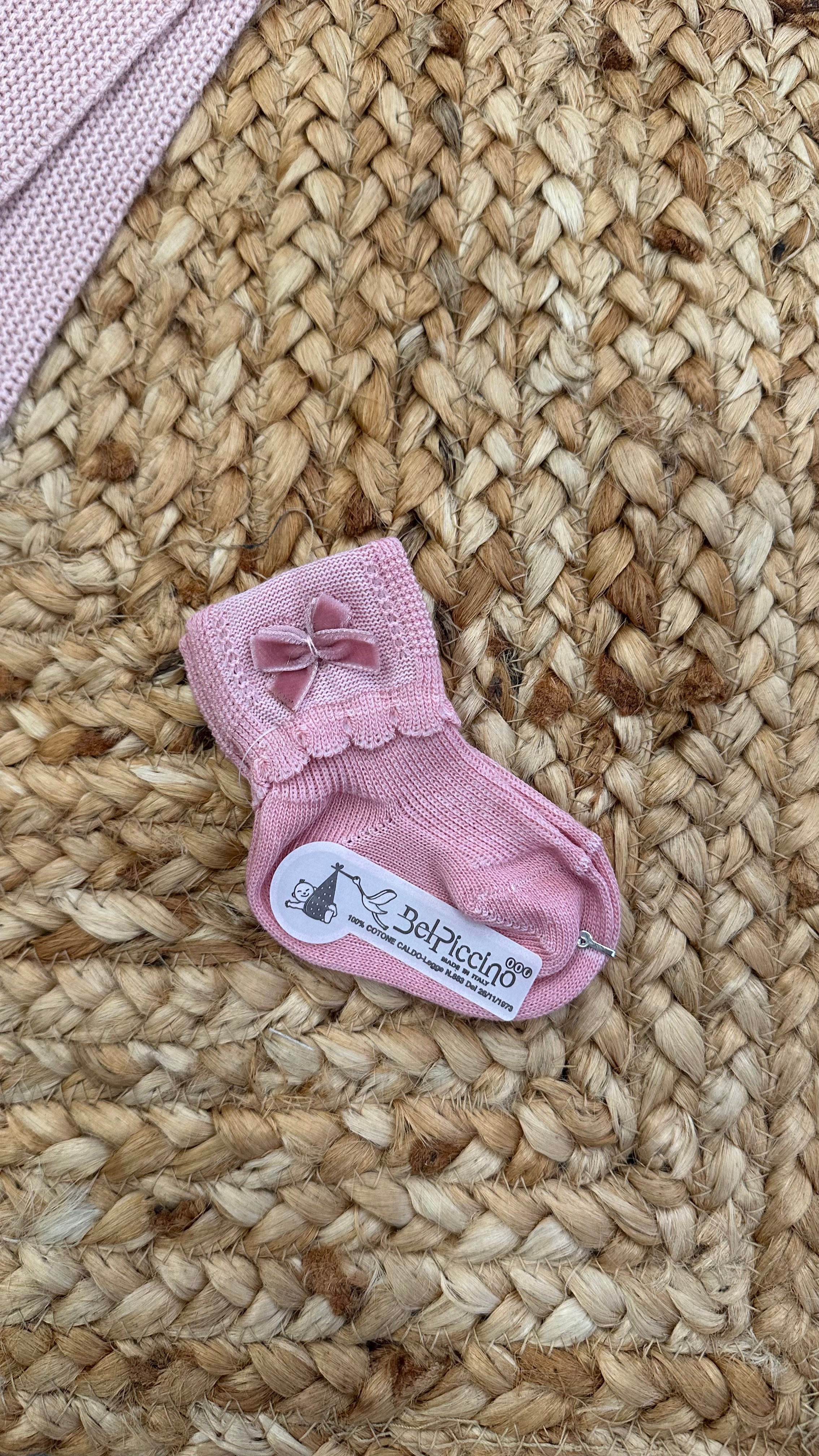 Calzino BEL PICCINO FIOCCO 0-3M - ROSA ANTICO