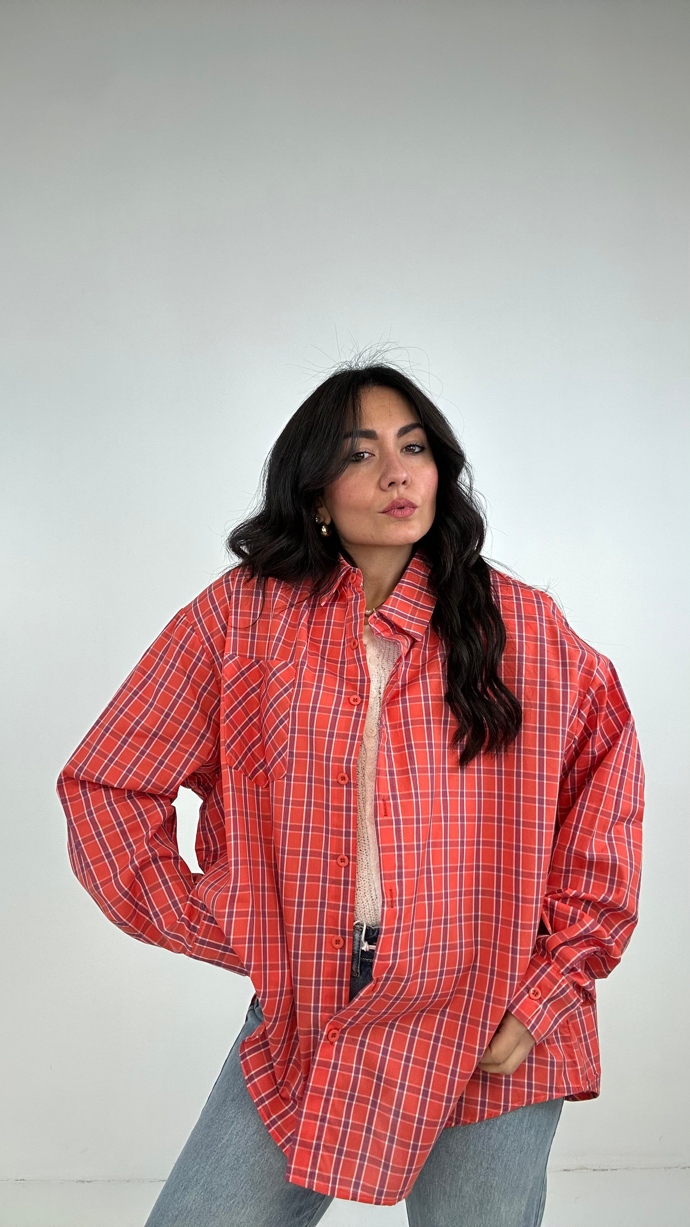 Camicia SPALLINA A QUADRI - ROSSO