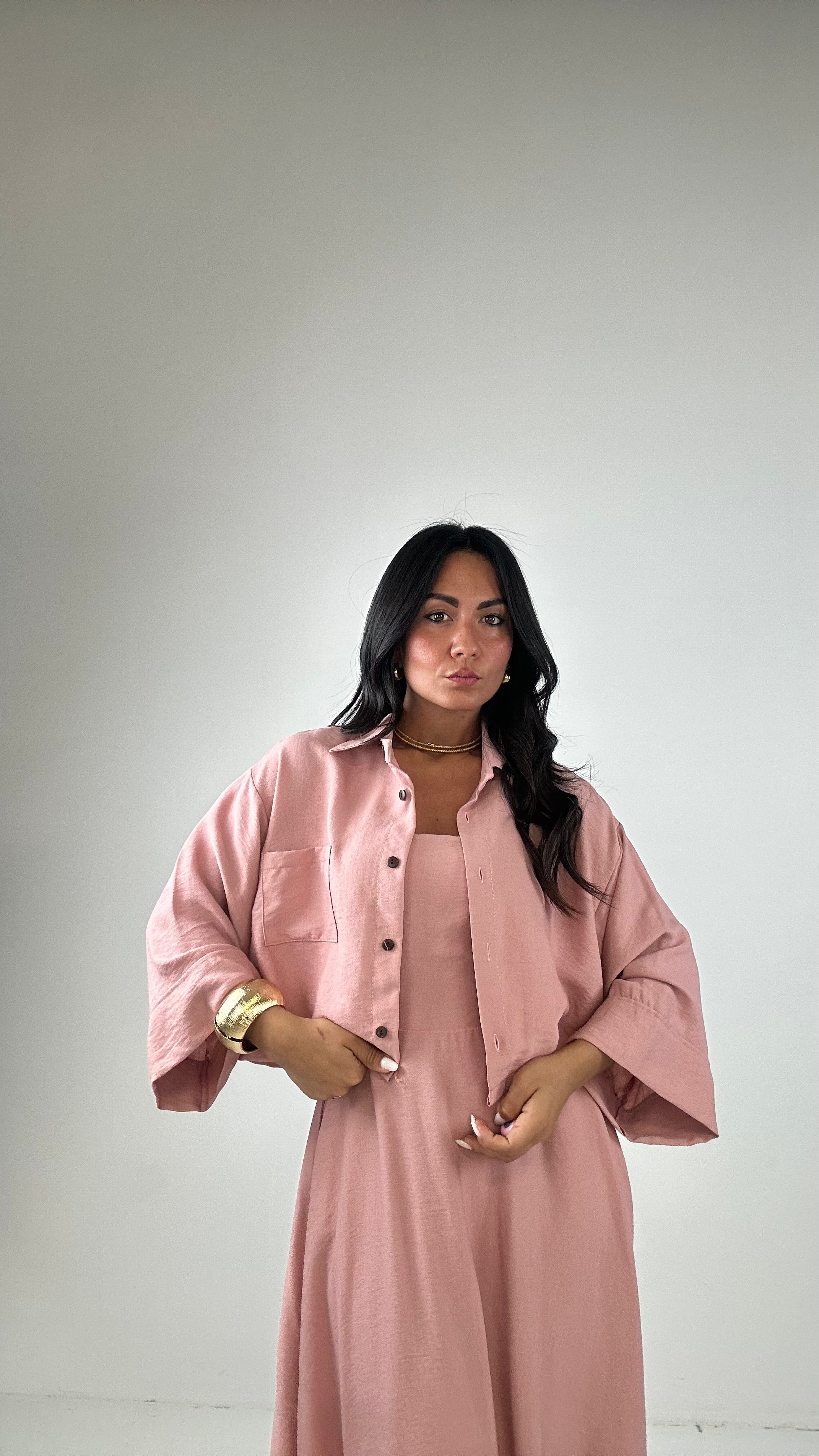 Vestito CON CAMICIA CROP - ROSA