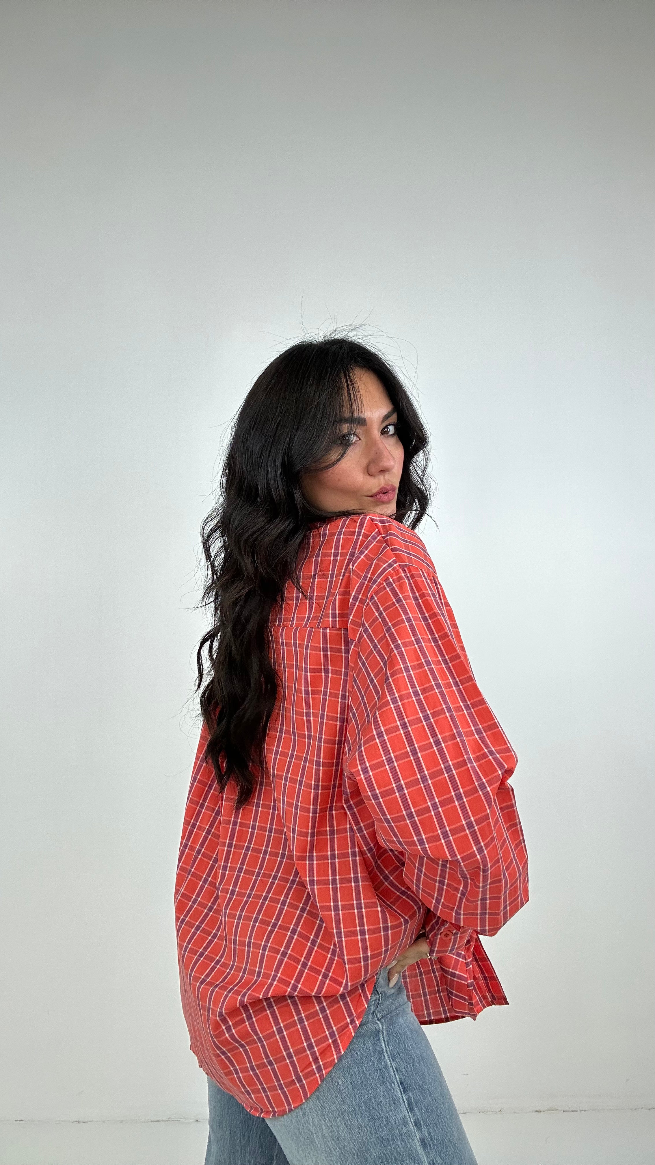 Camicia SPALLINA A QUADRI - ROSSO