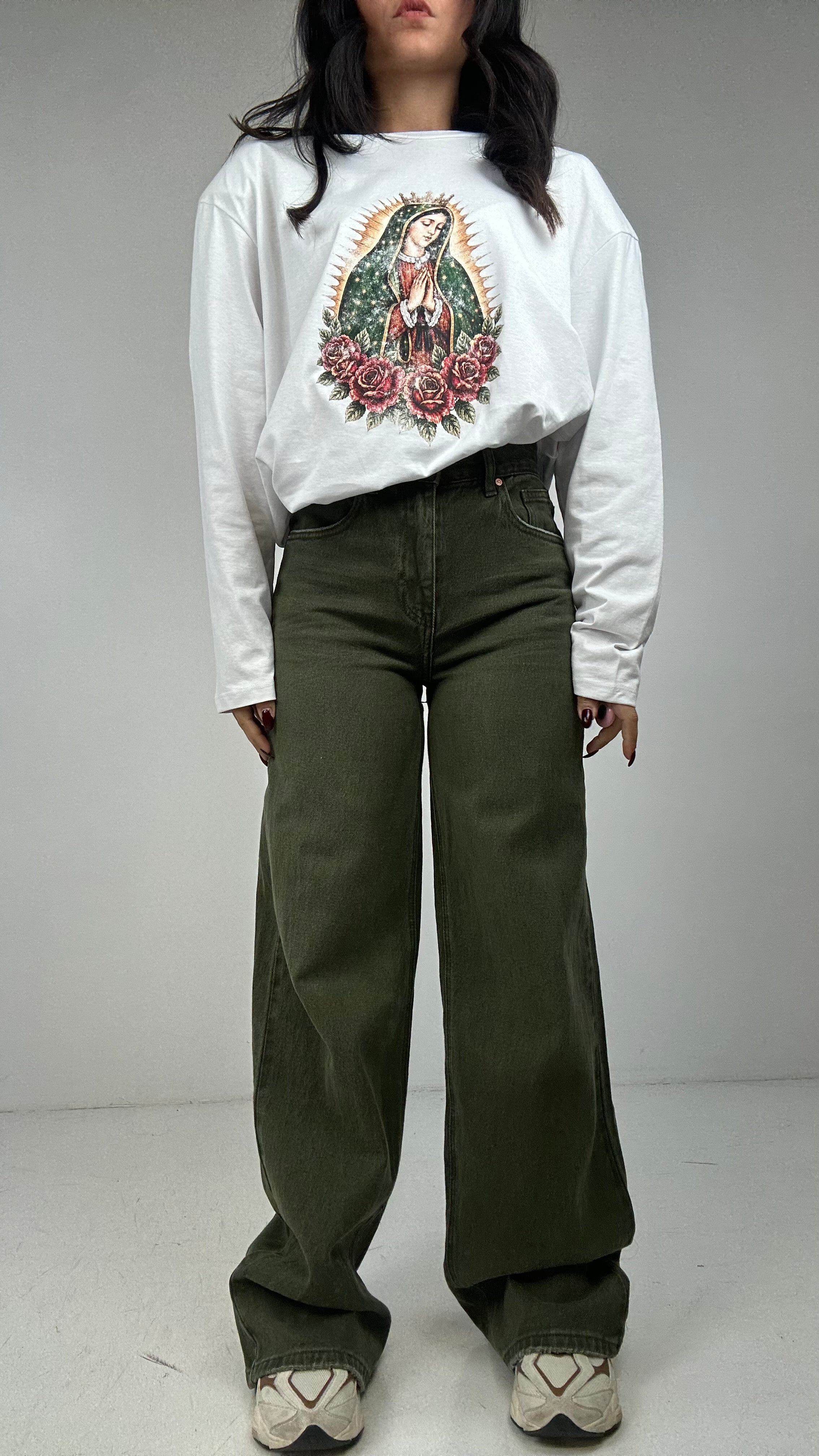 Jeans WIDE VERDE - VERDE MILITARE