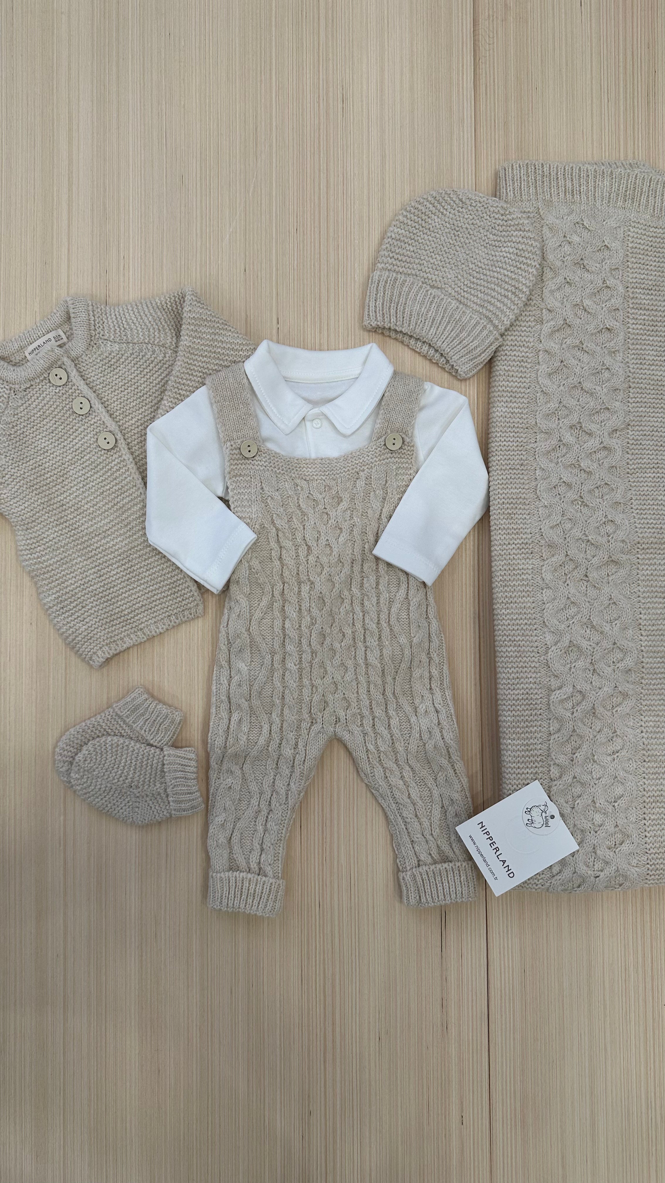 Set NASCITA MISTO LANA 0-3M - BEIGE
