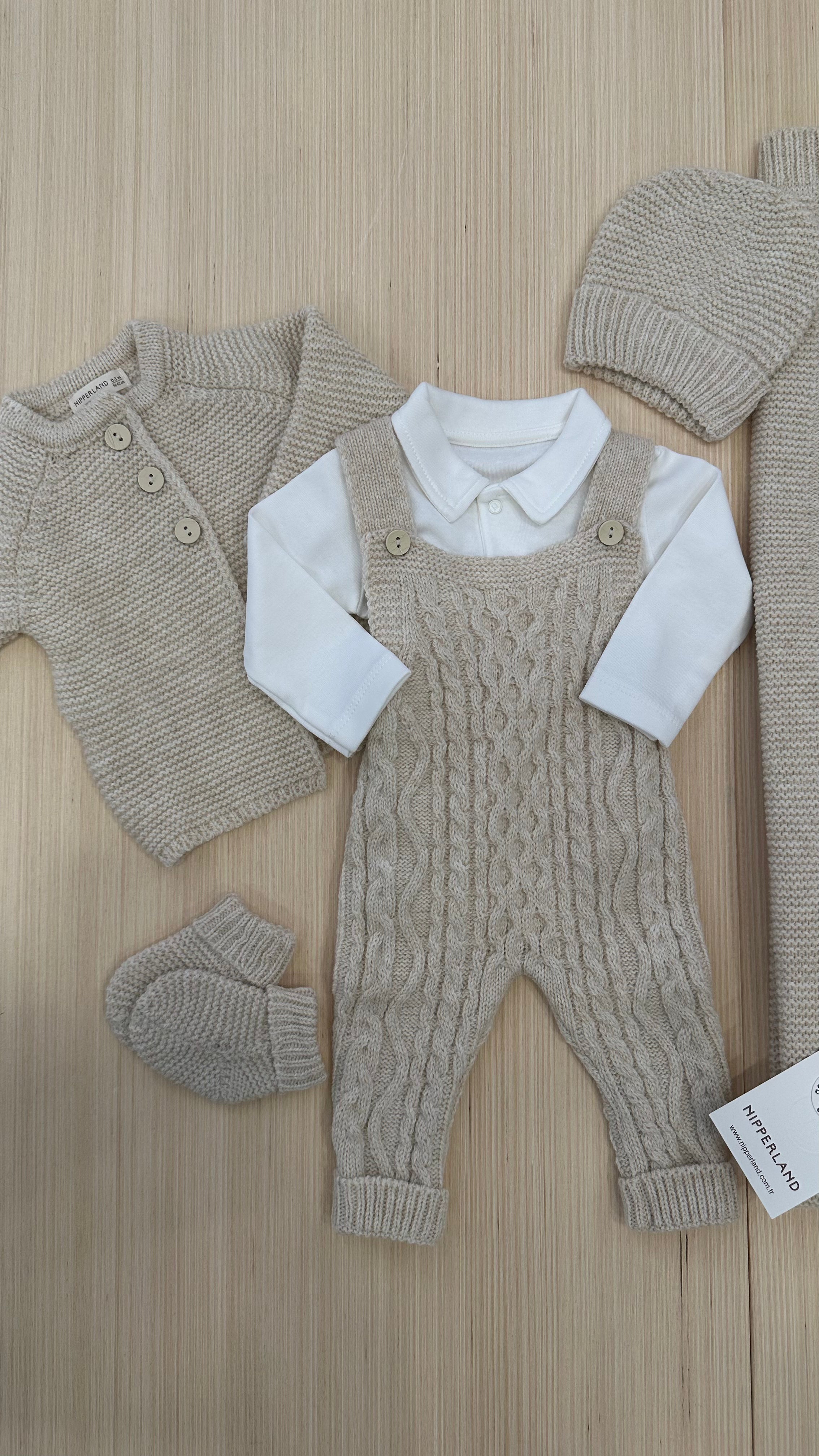 Set NASCITA MISTO LANA 0-3M - BEIGE