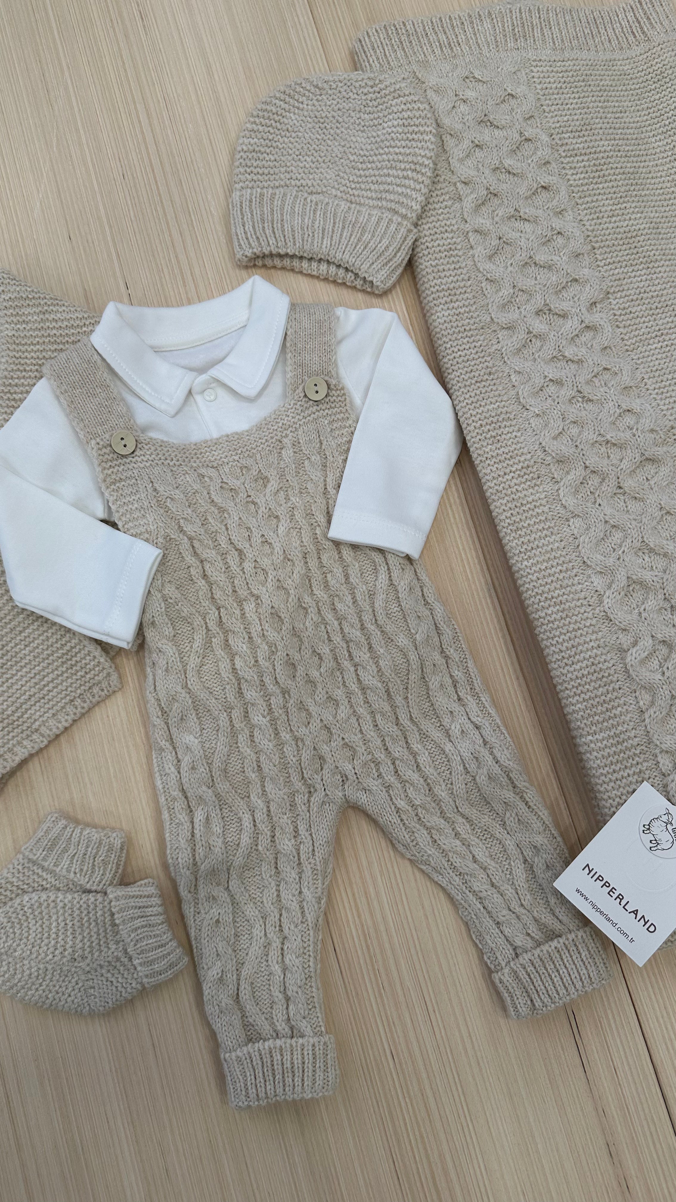 Set NASCITA MISTO LANA 0-3M - BEIGE