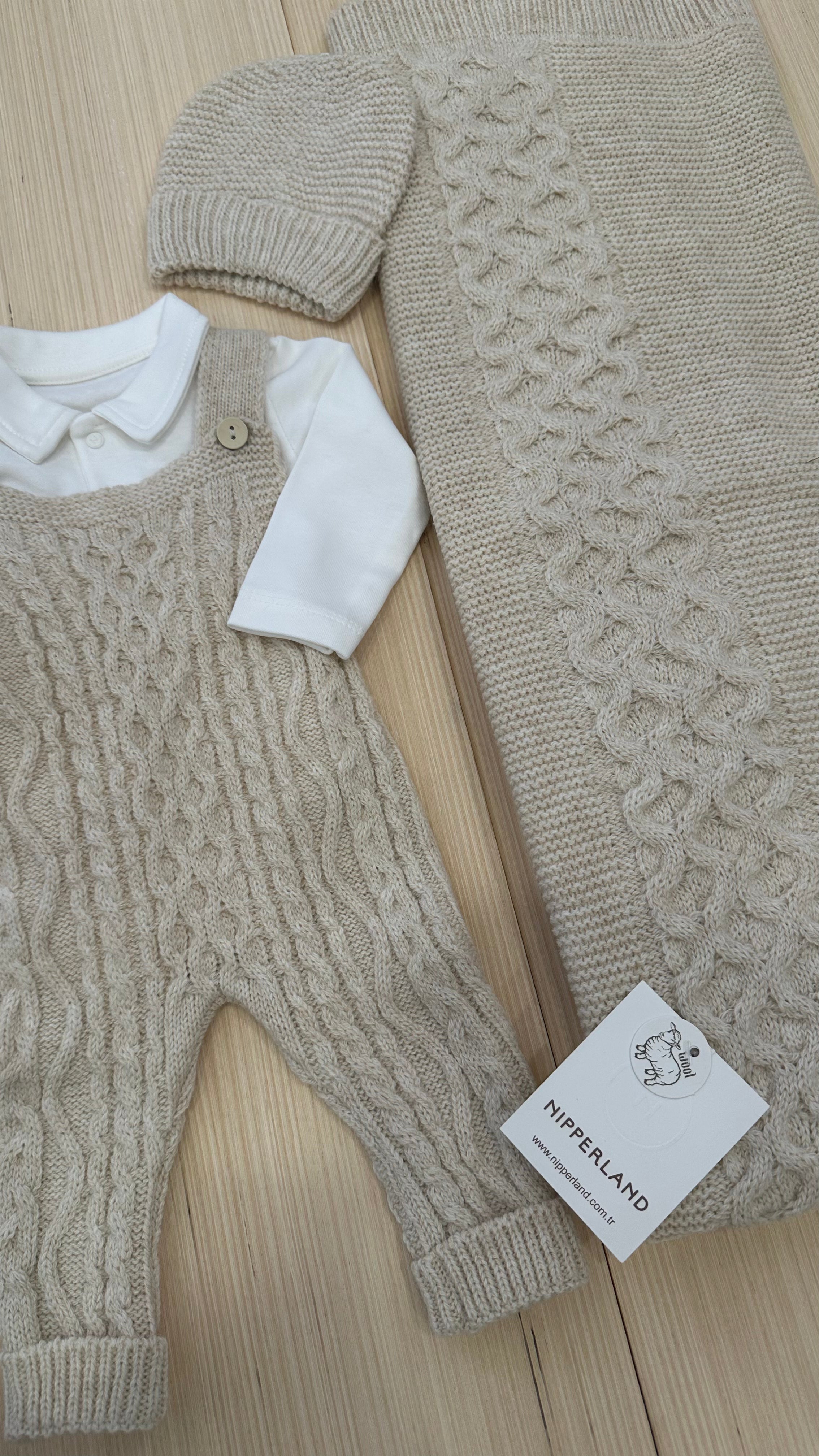 Set NASCITA MISTO LANA 0-3M - BEIGE