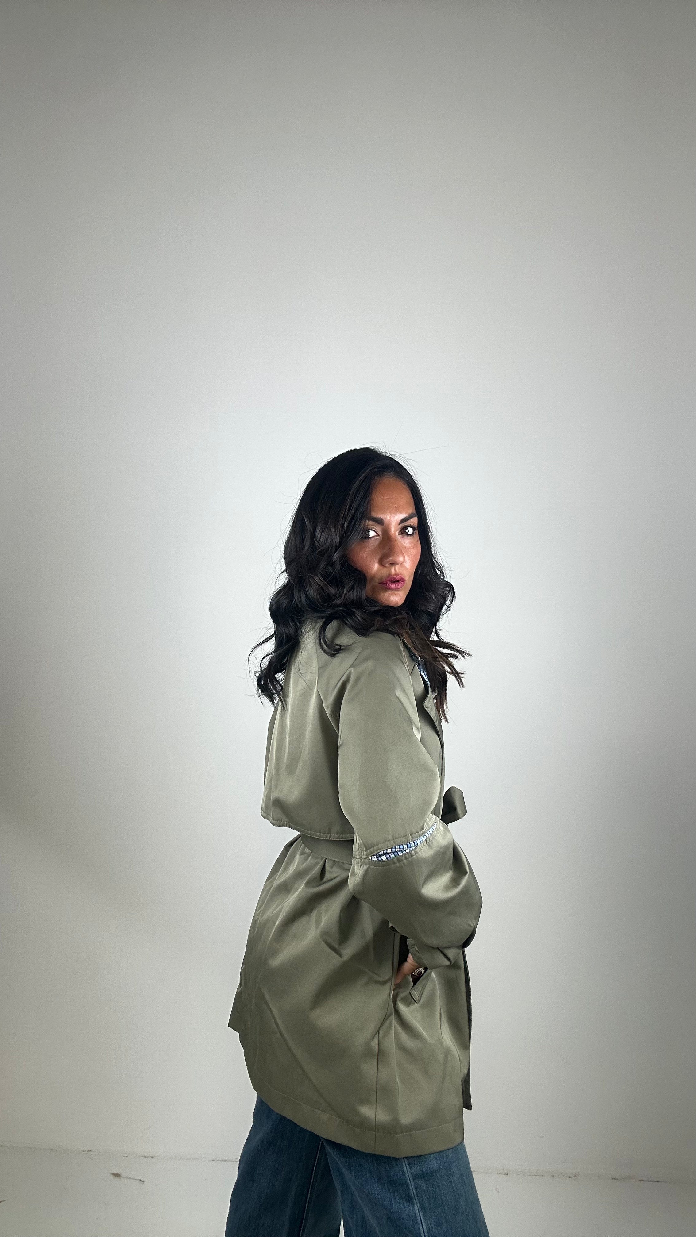 Trench FINTA CAMICIA - VERDE MILITARE