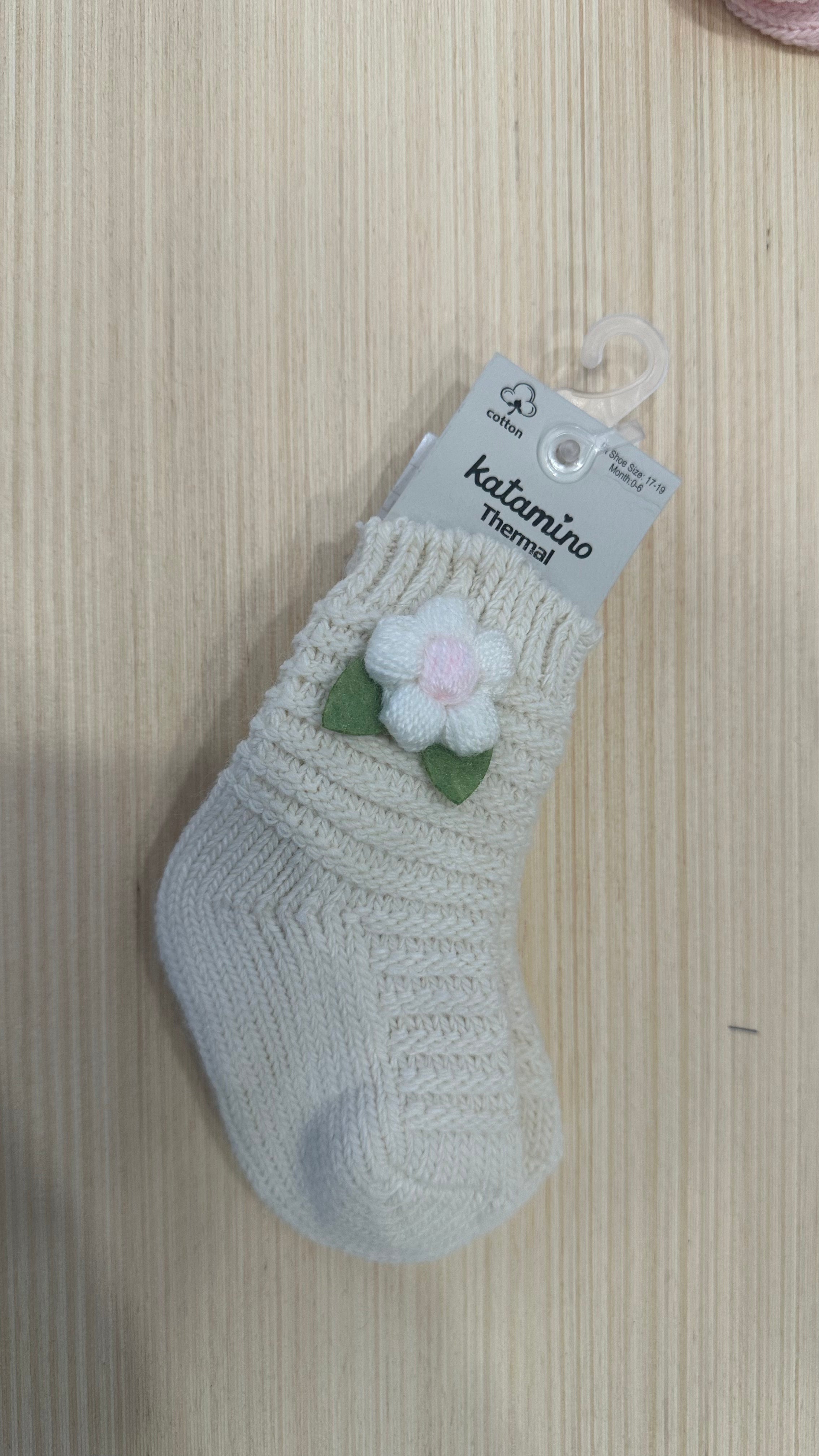 Babucce FIORE 0-6M - BEIGE