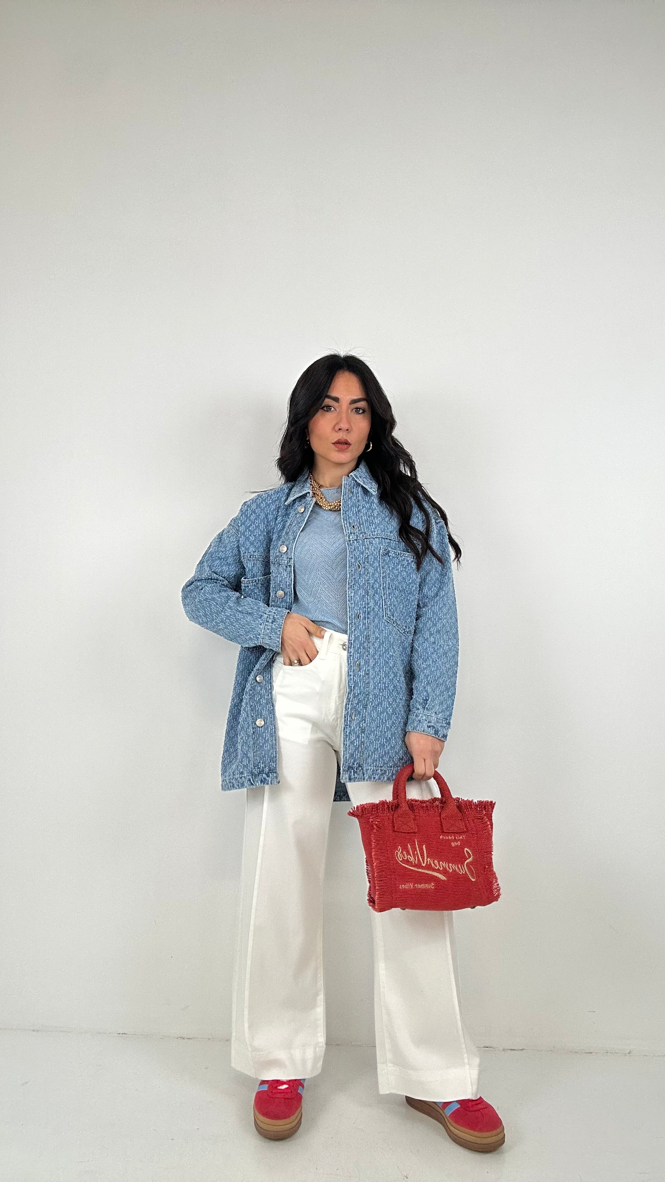 Camicione PUNTELLATO - JEANS