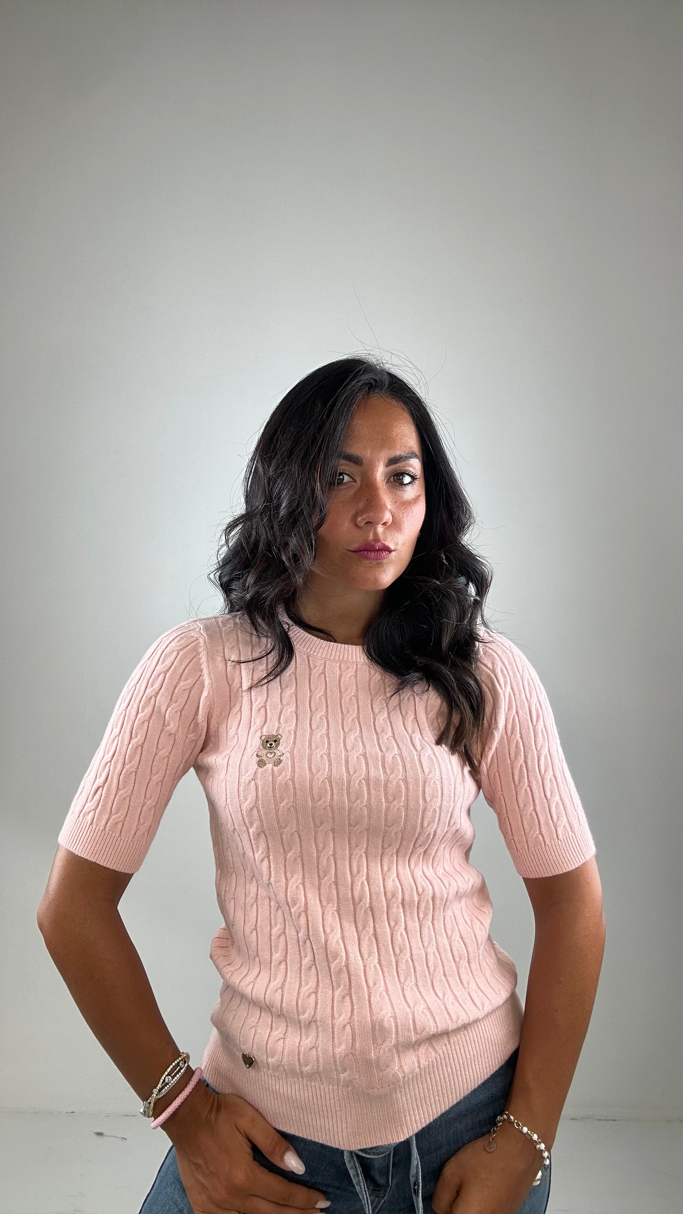 Pull ORSETTO TRECCE - ROSA