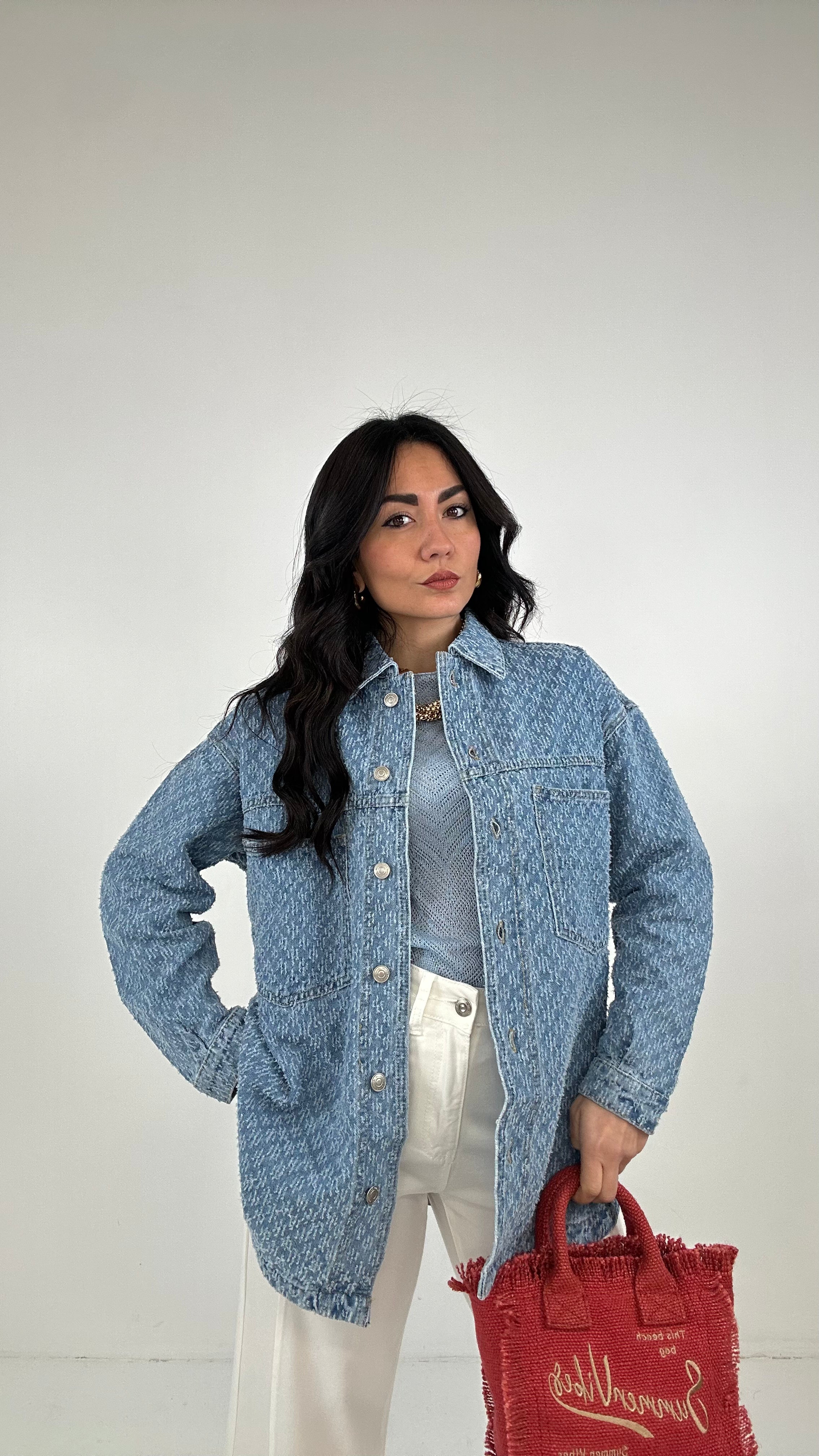 Camicione PUNTELLATO - JEANS