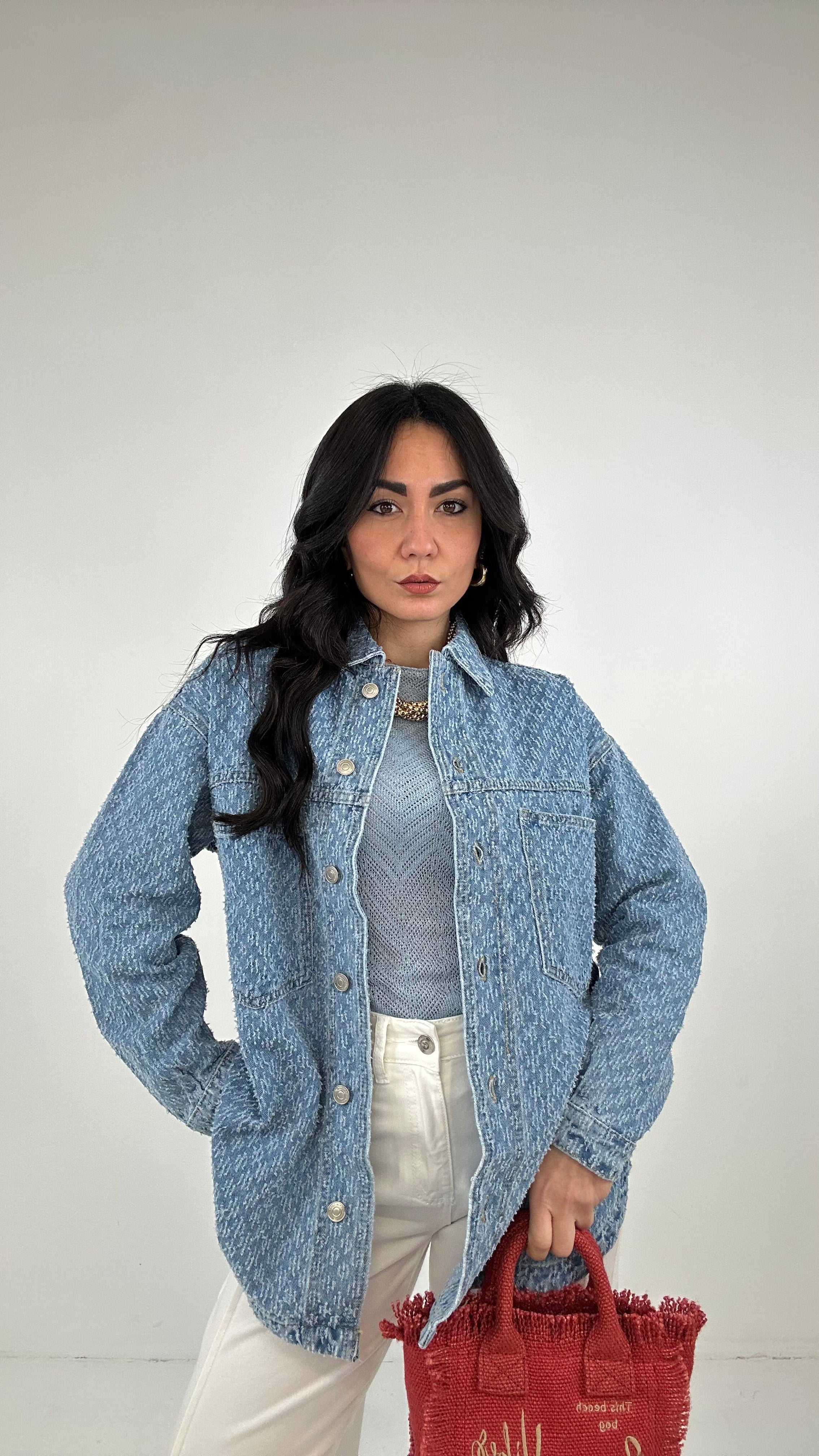 Camicione PUNTELLATO - JEANS