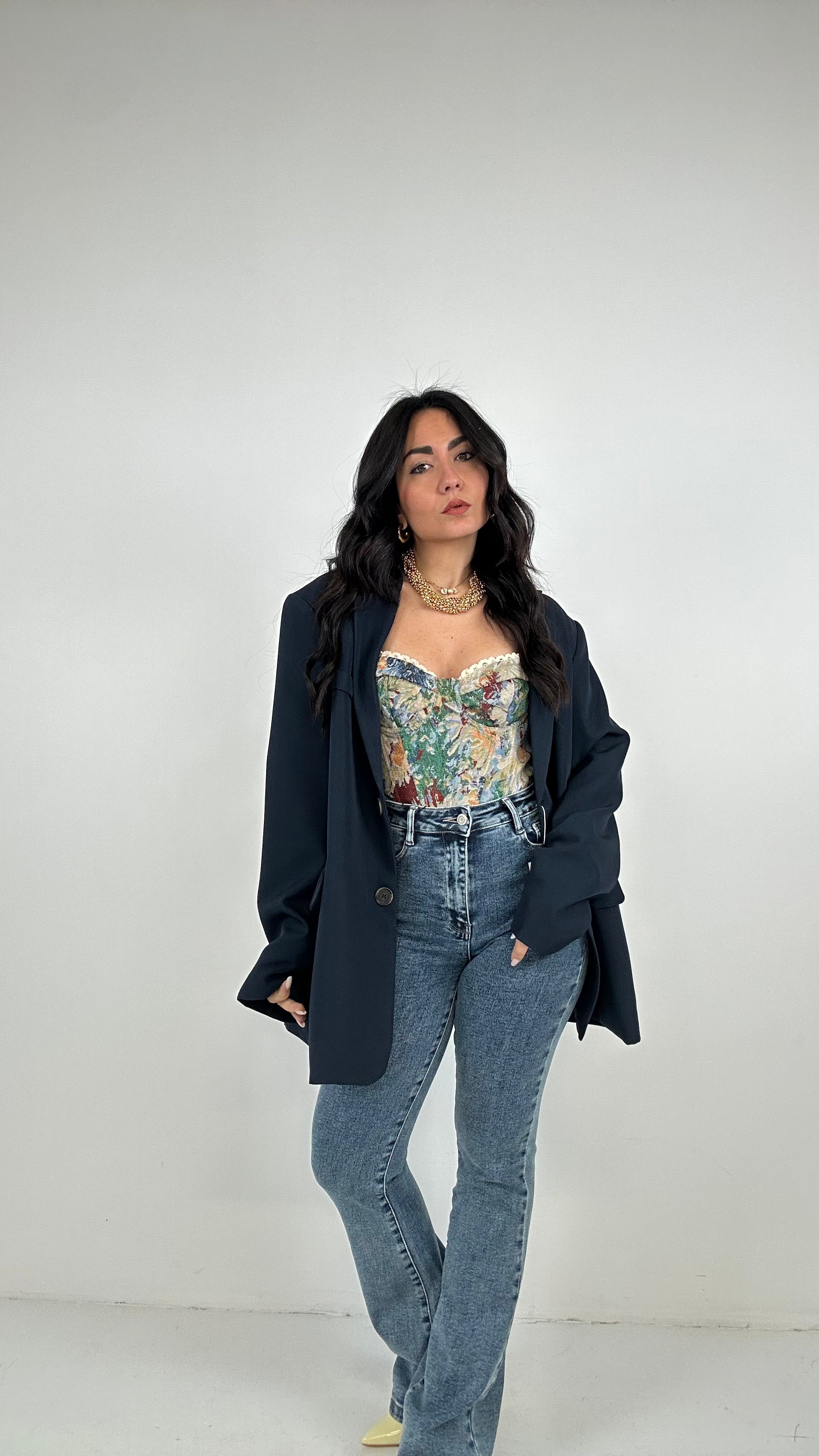 Blazer OVER TOP APERTURA - BLU