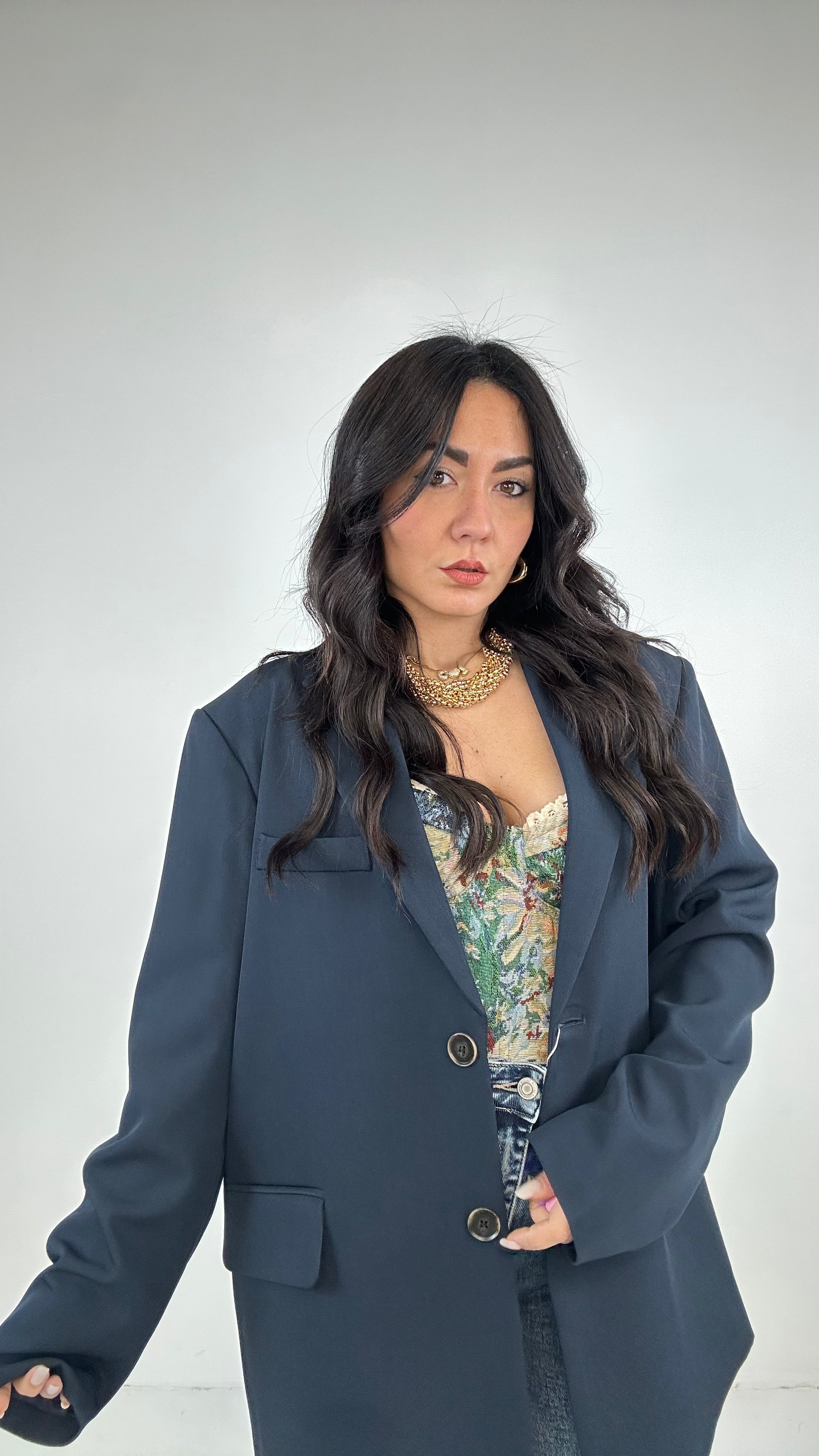 Blazer OVER TOP APERTURA - BLU