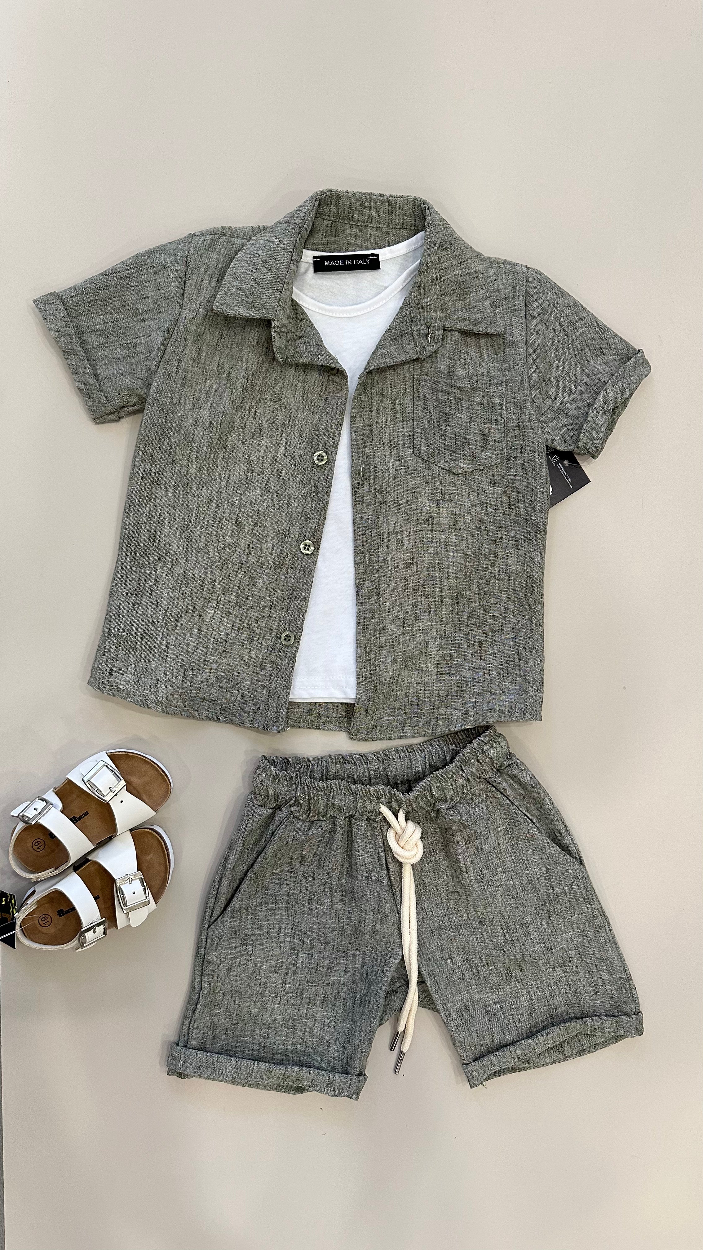 Coordinato IN LINO 3-7A - VERDE MILITARE