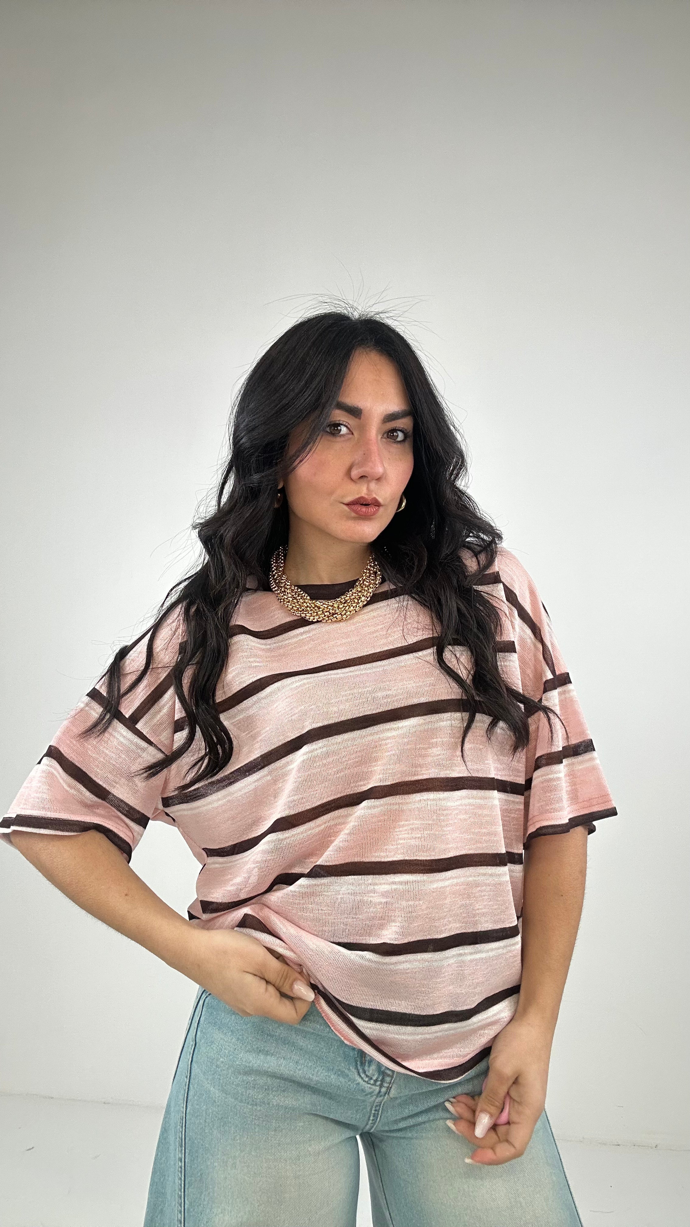 T-shirt LEGGERA LARGA - ROSA