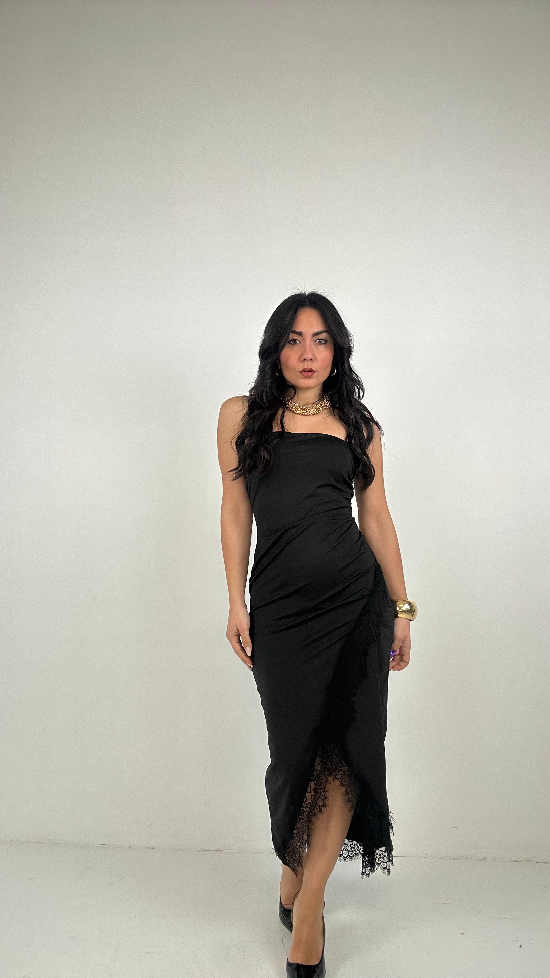 Abito TRASV PIZZO - NERO