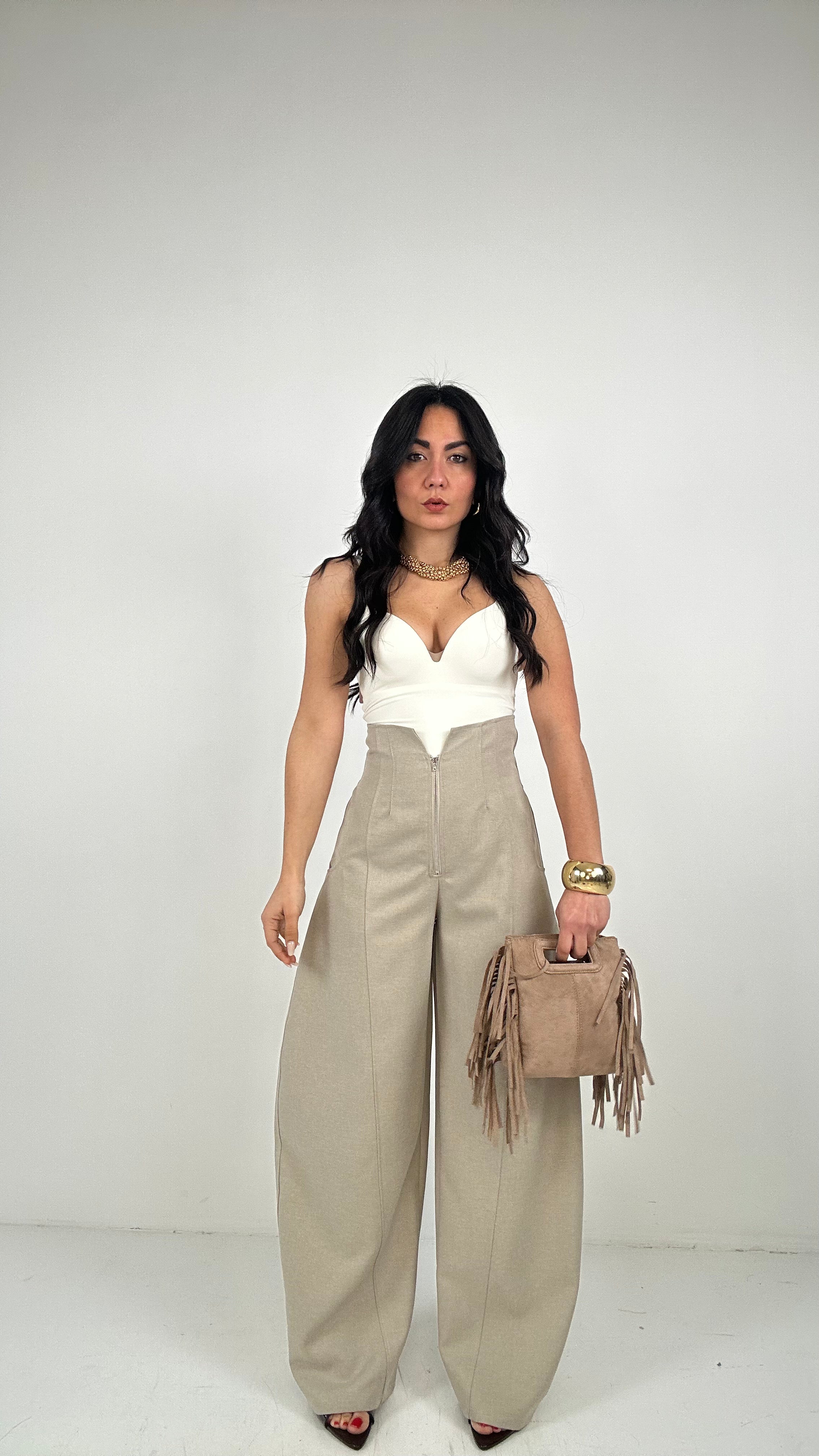Pantalone BALLON BUSTINO - BEIGE