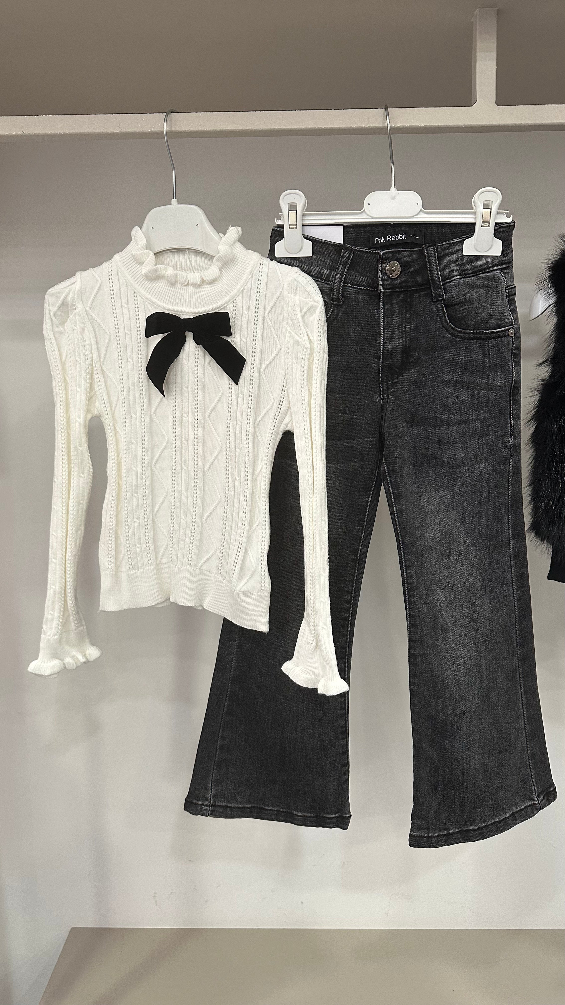 Jeans RABBIT ZAMPA 4-14A - NERO