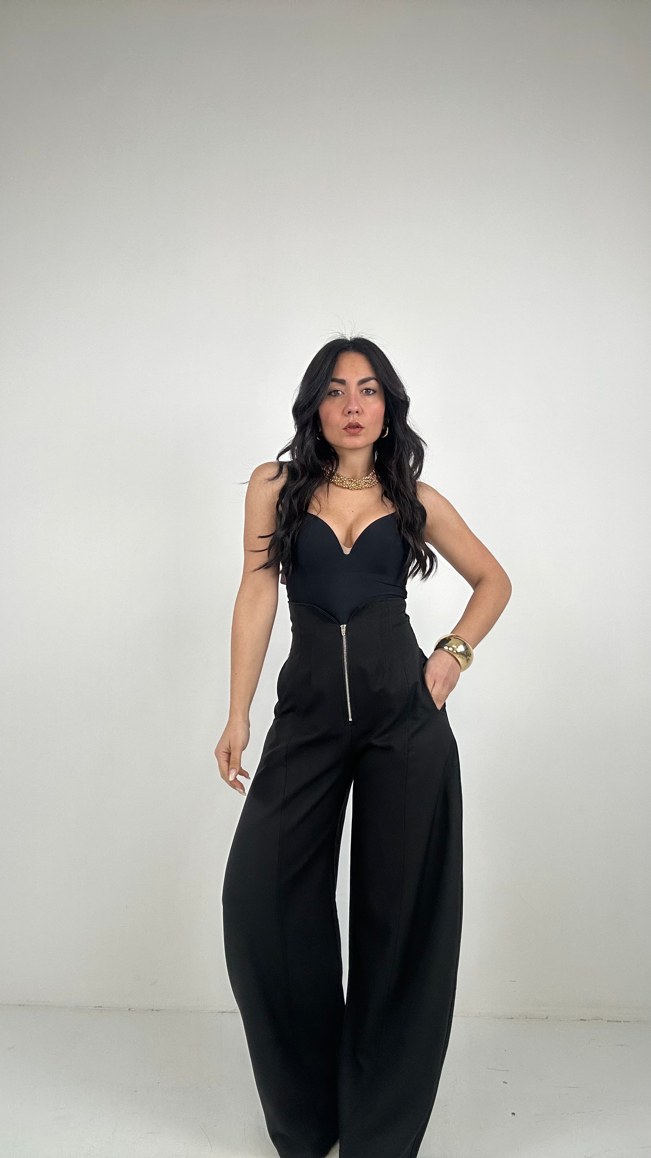 Pantalone BALLON BUSTINO - NERO