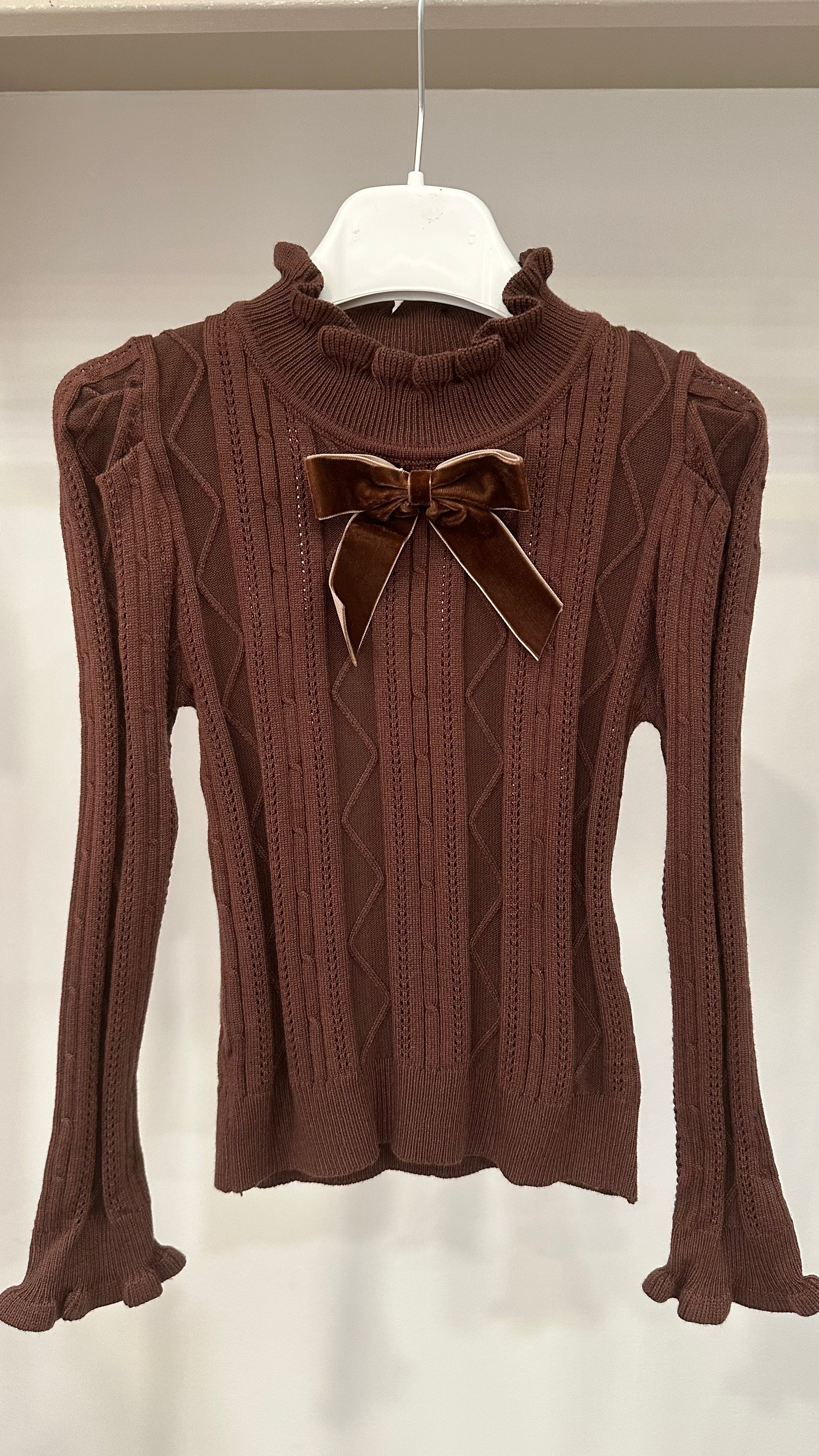 Pull MOON CHIC FIOCCO 4-14A - MARRONE